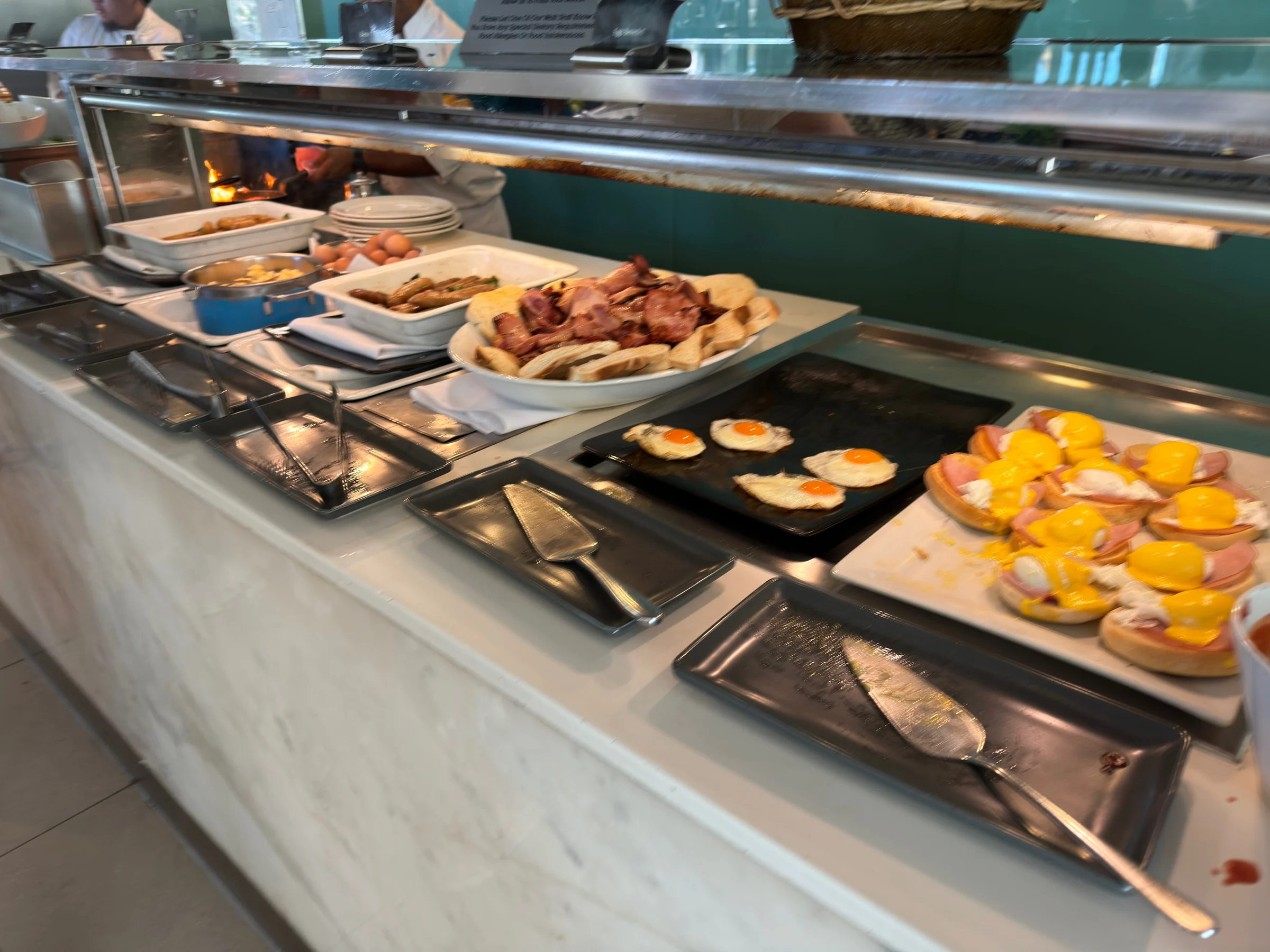 The egg and hot-food station.