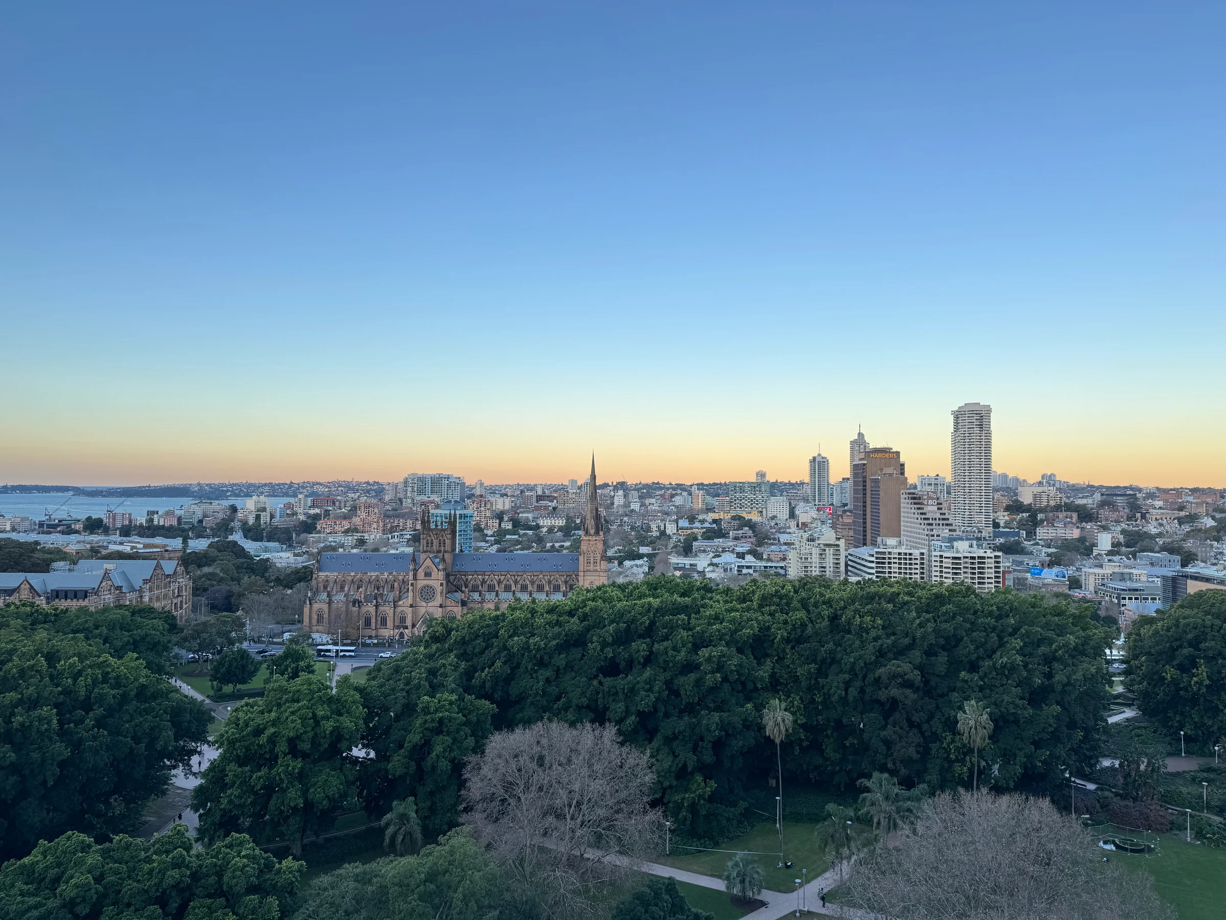 Hyde Park and the city from the lounge.