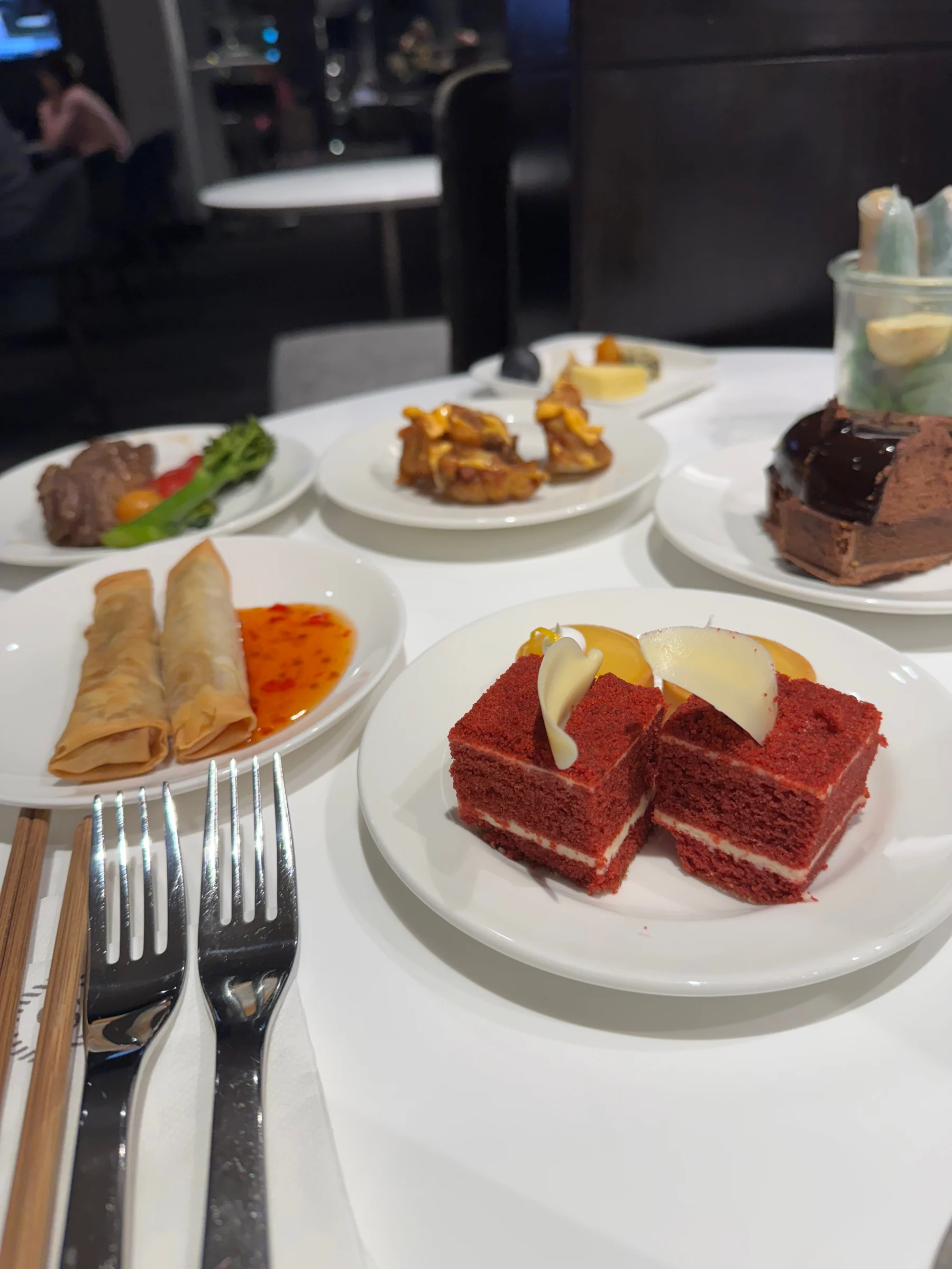 With a little of several dishes.