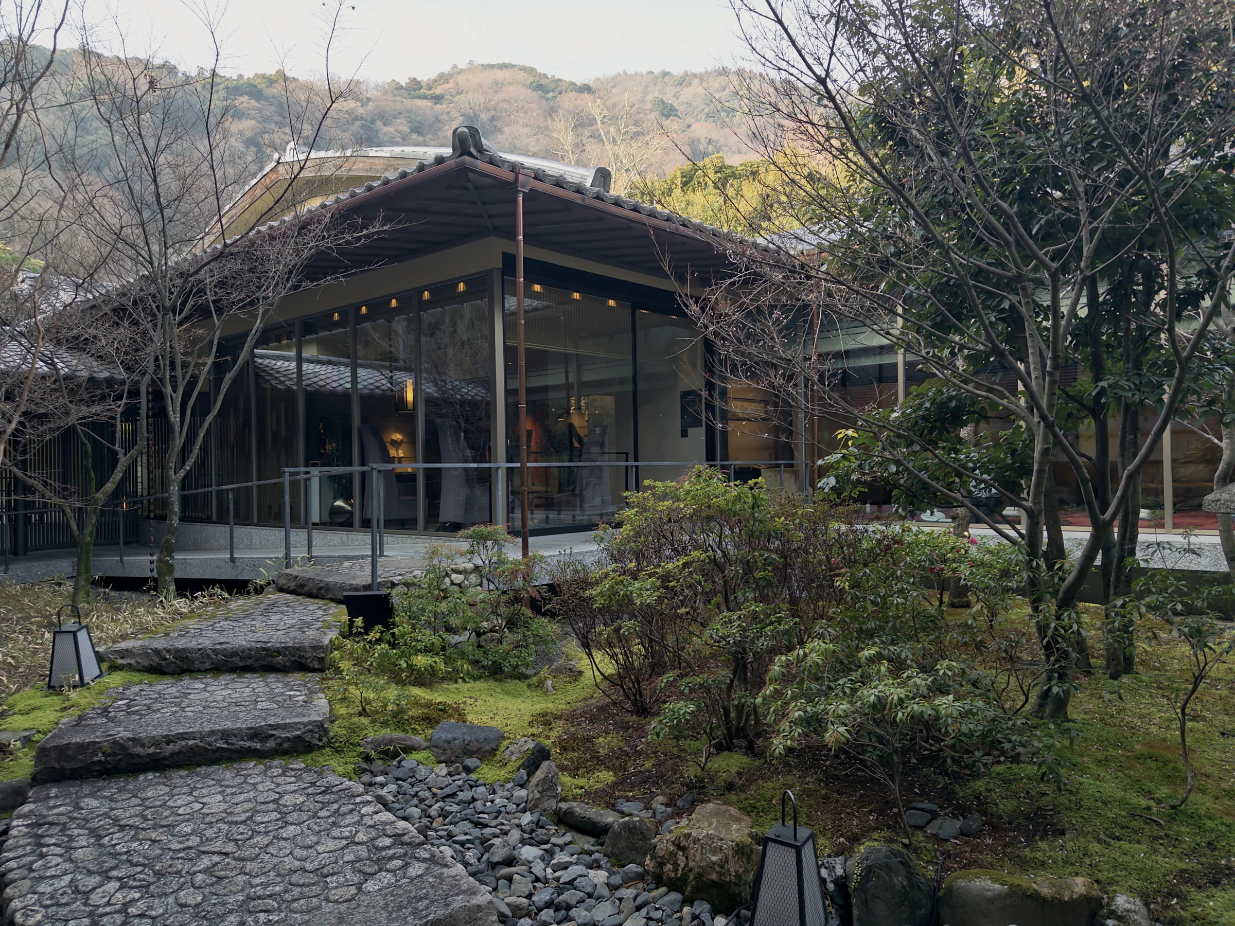 A wooden building seen from the garden