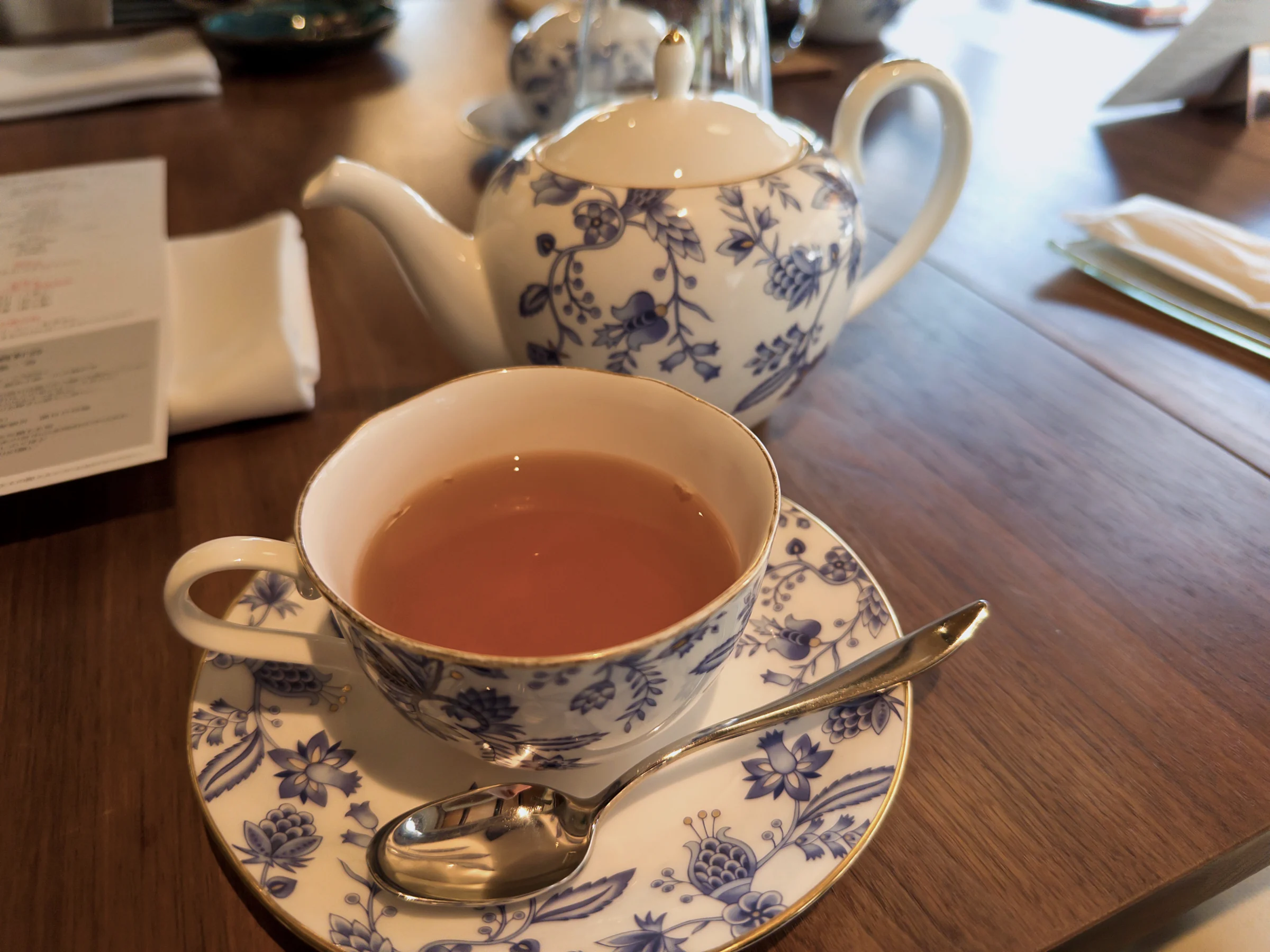 Tea in a floral cup