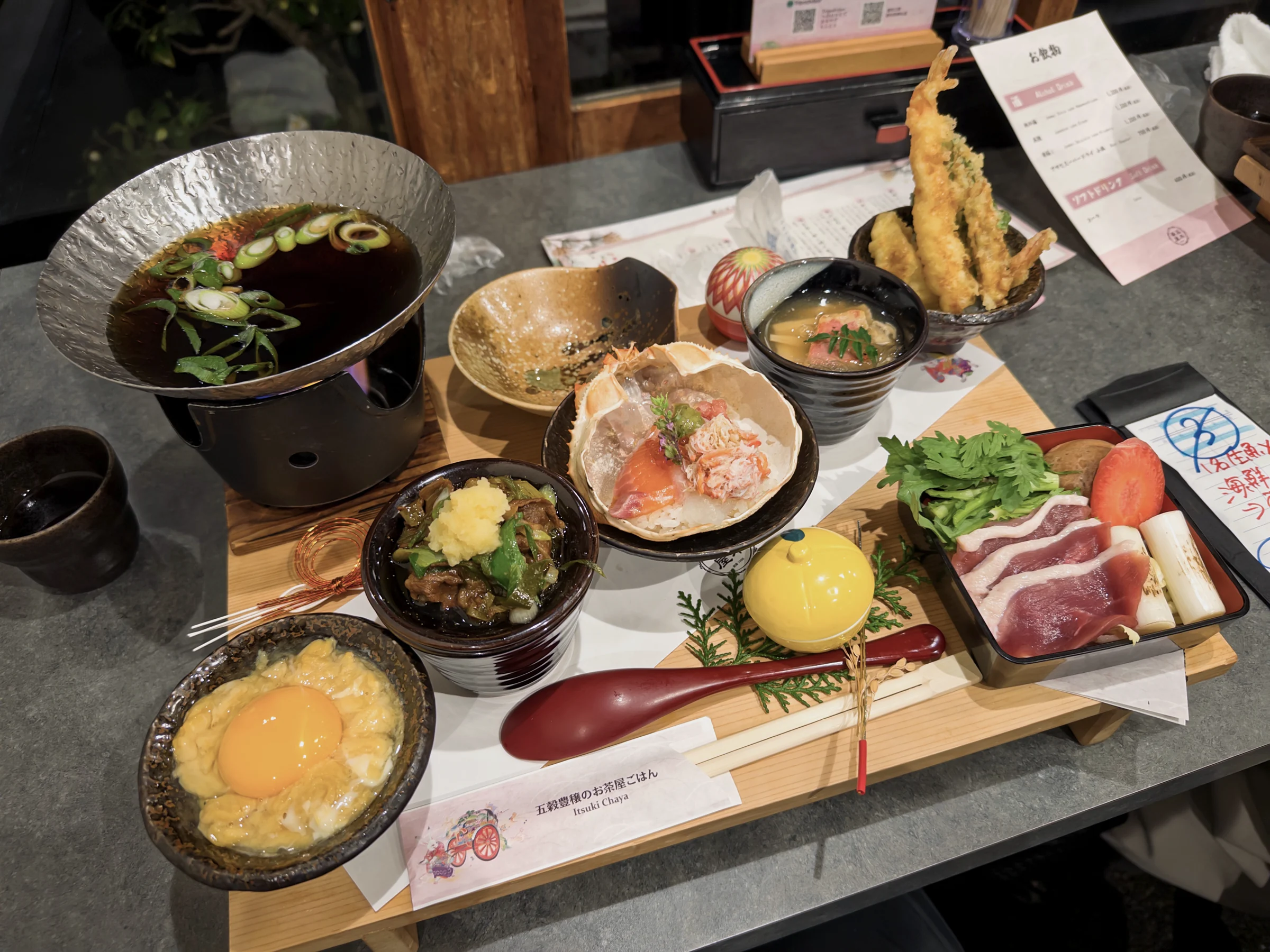 Dinner near Togetsukyo Bridge