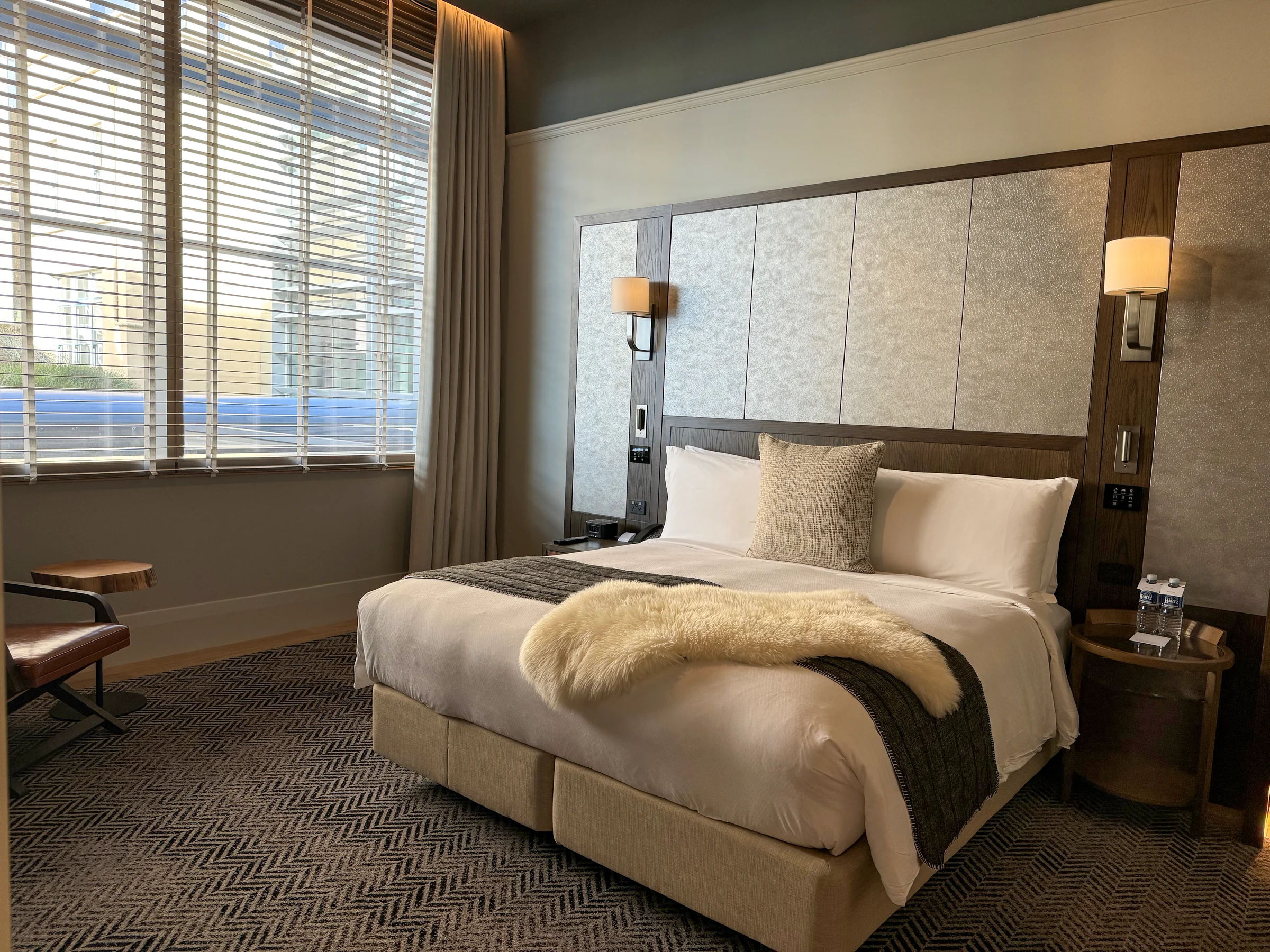 The bedroom with a king bed.