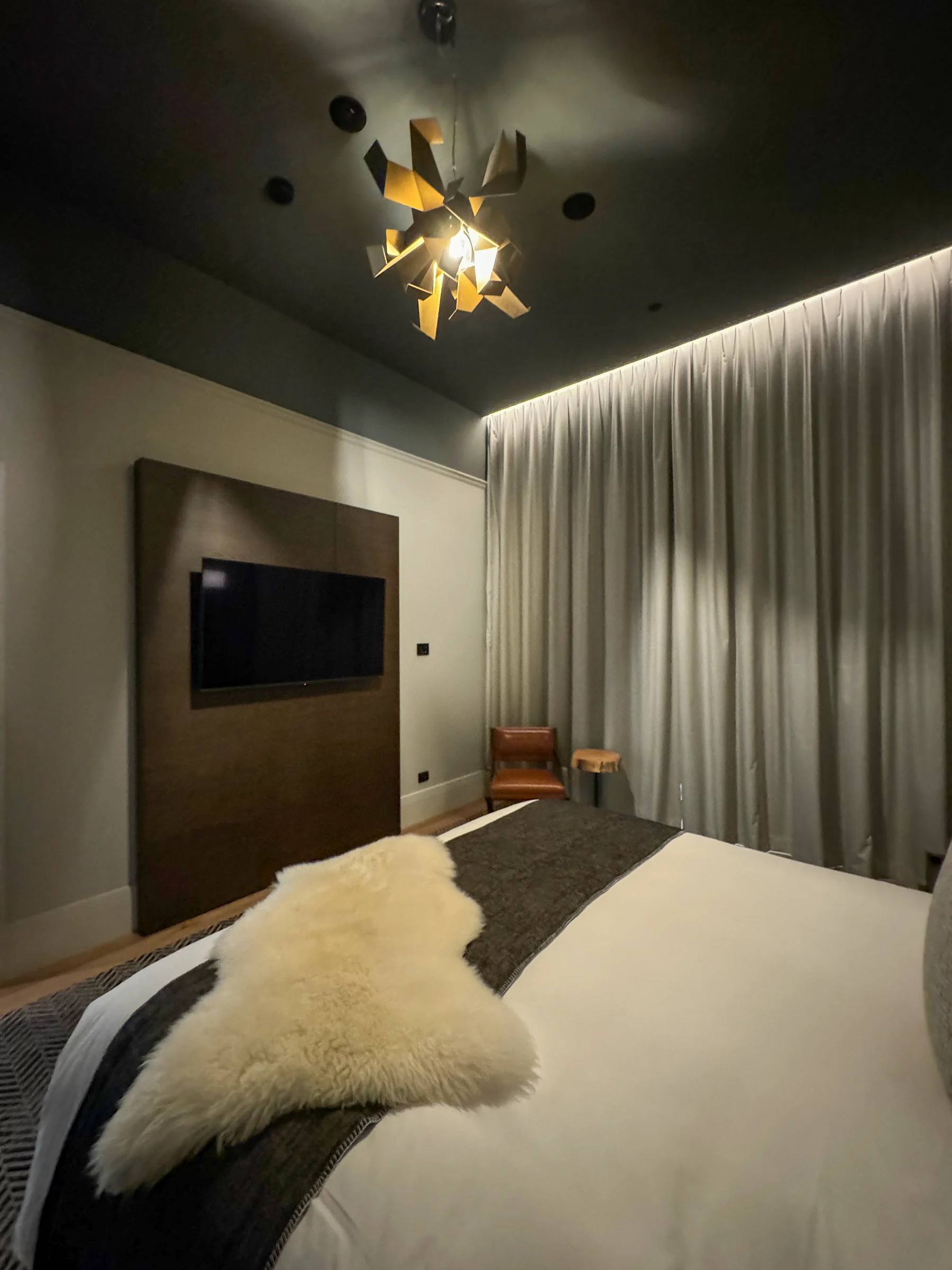 The quiet bedroom at night.