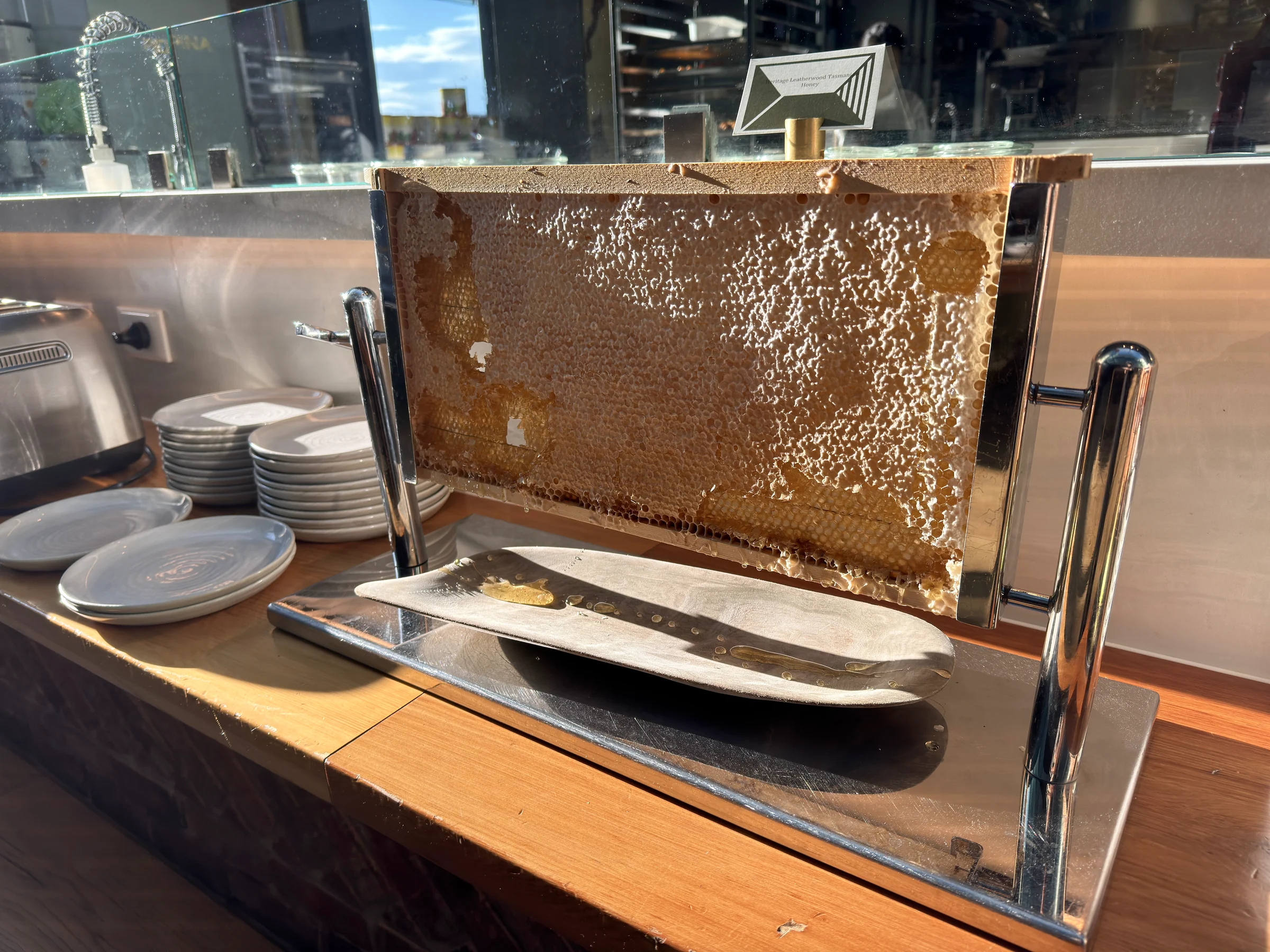 Honeycomb on the counter.