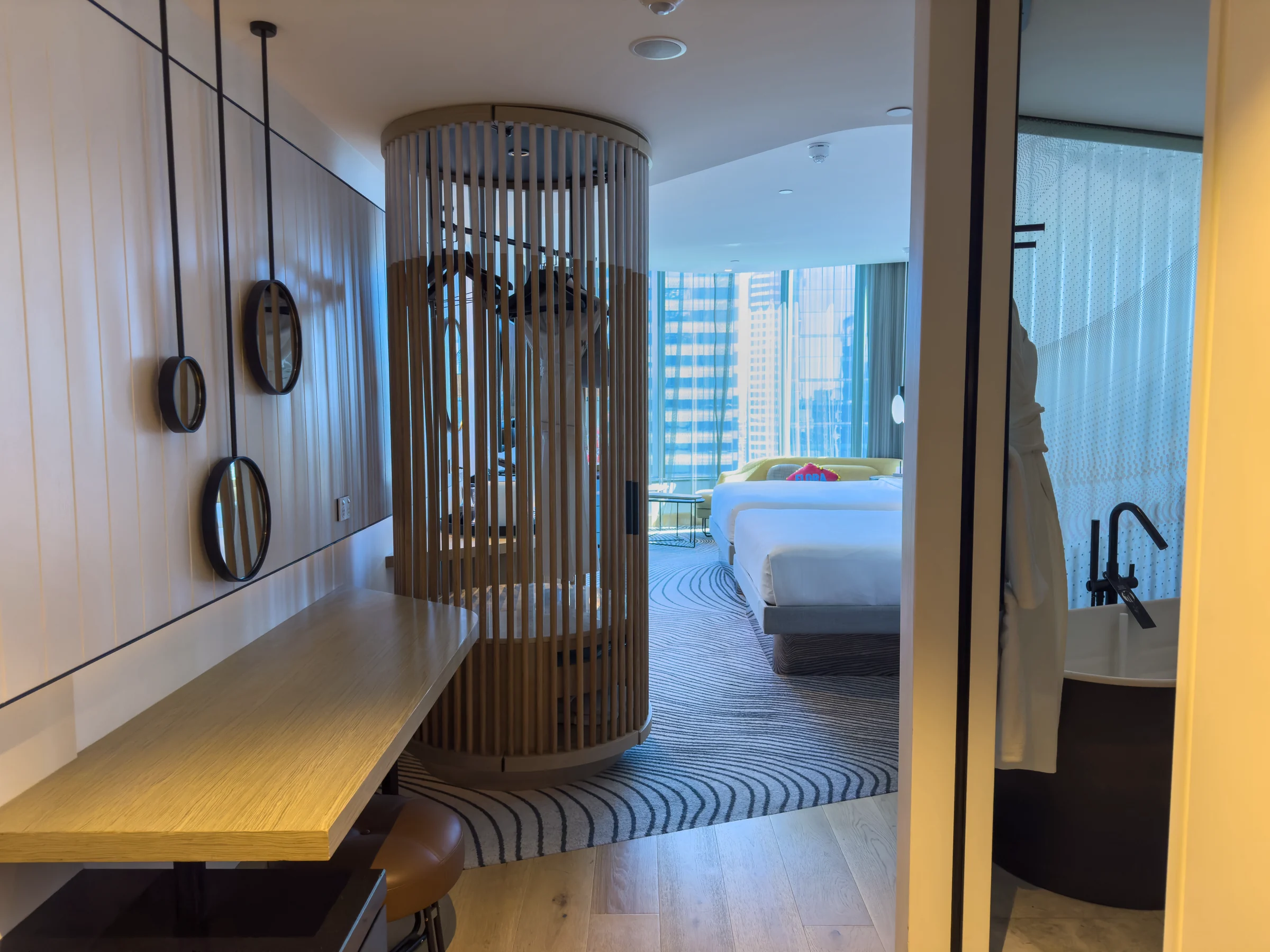 From the room entrance toward the windows.