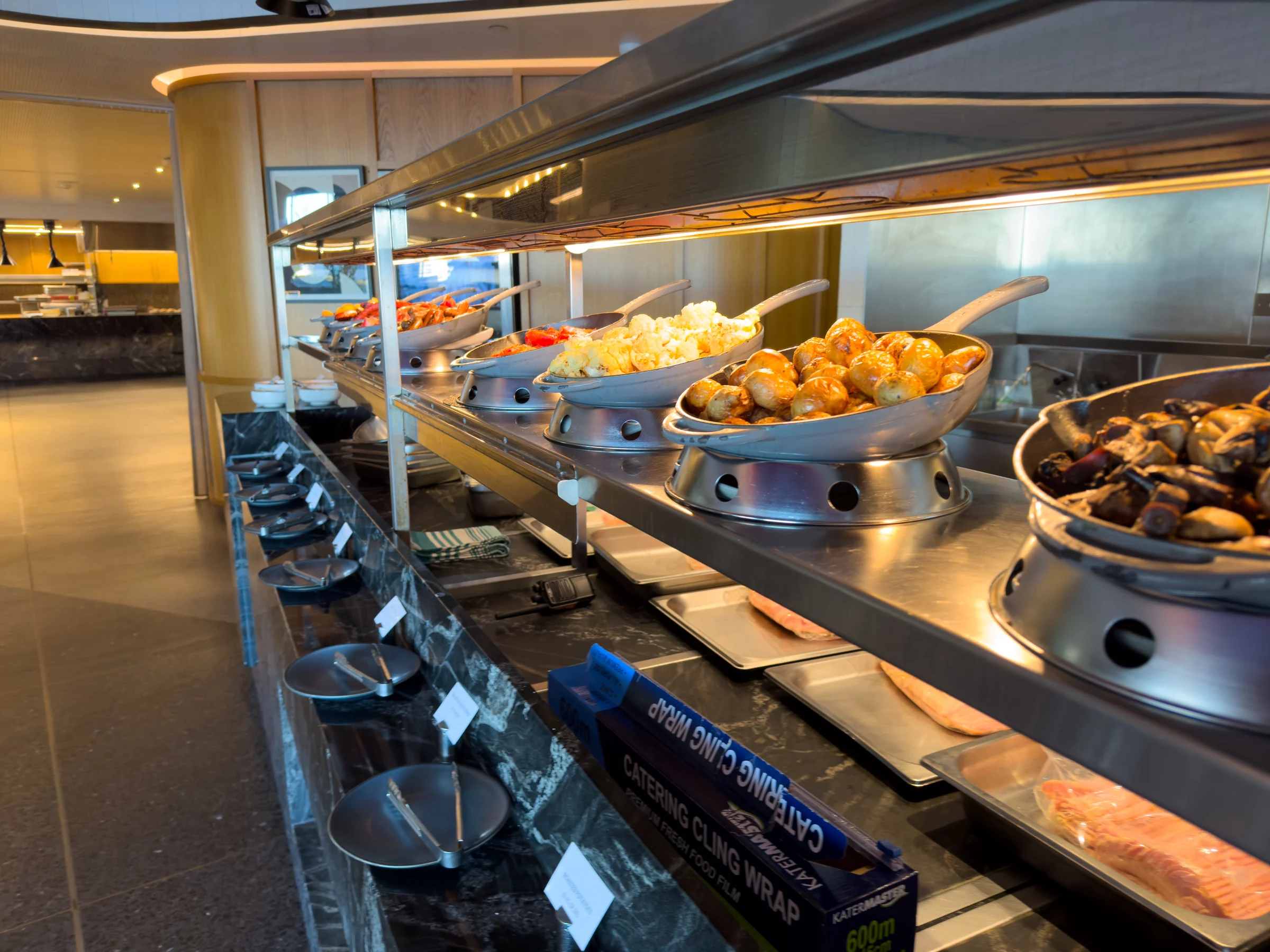 The hot-food counter.