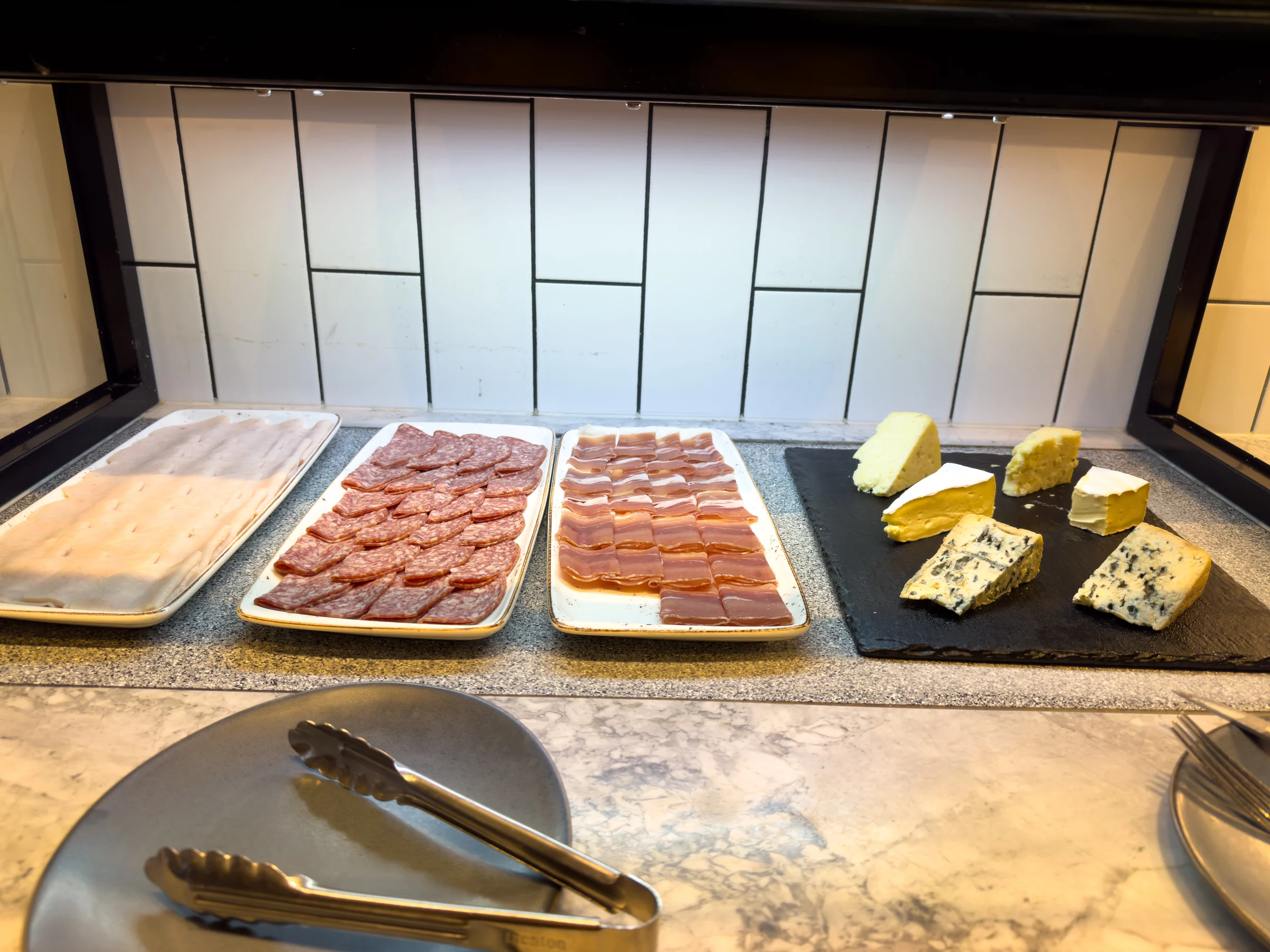 The ham and cheese station.