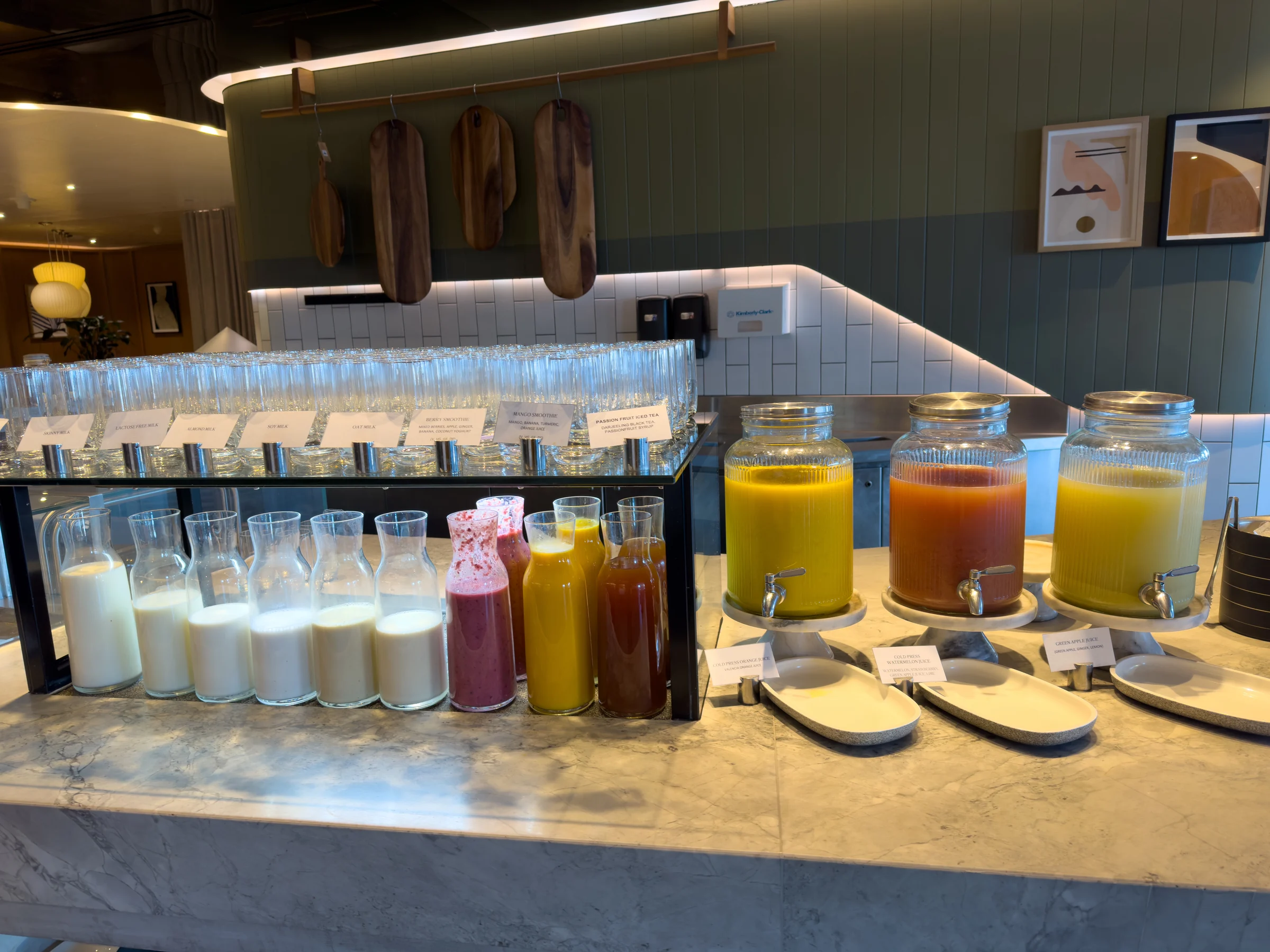 Juices and yogurt.