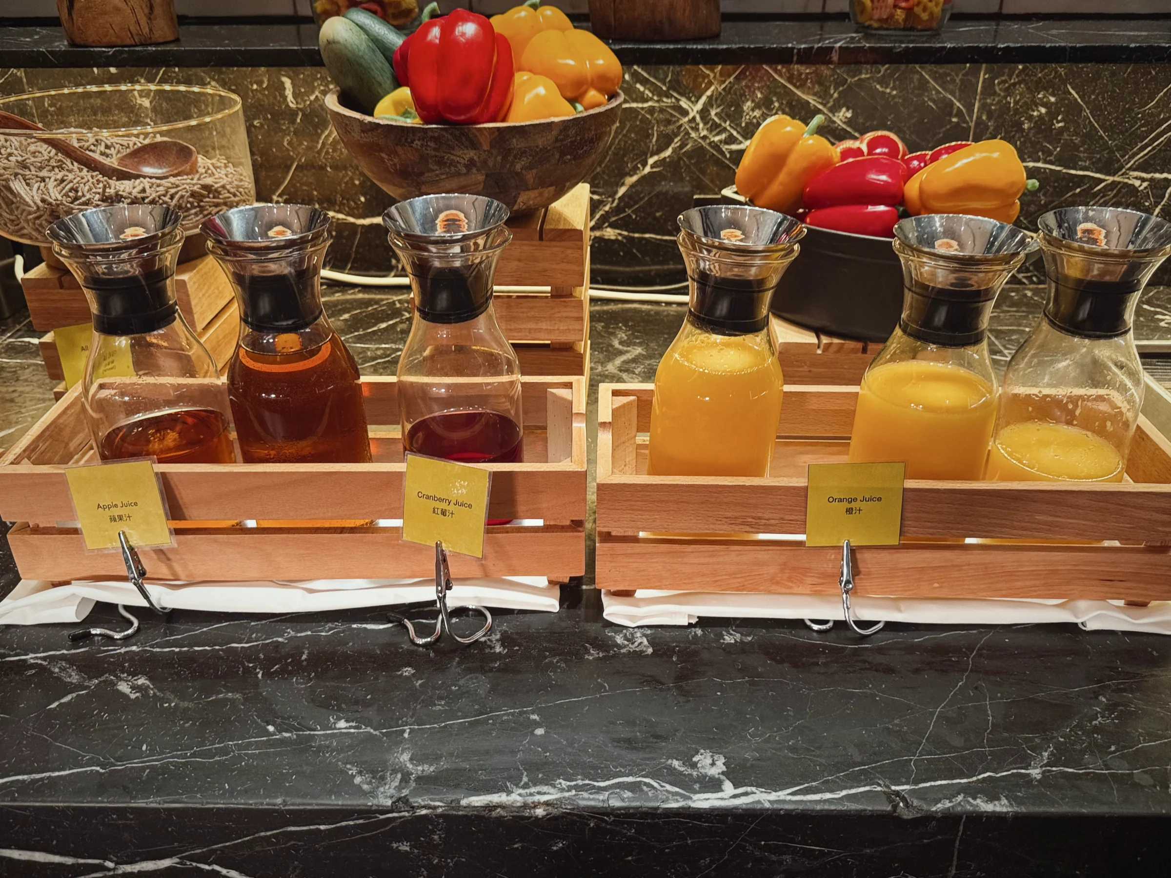 Juice and fruit.