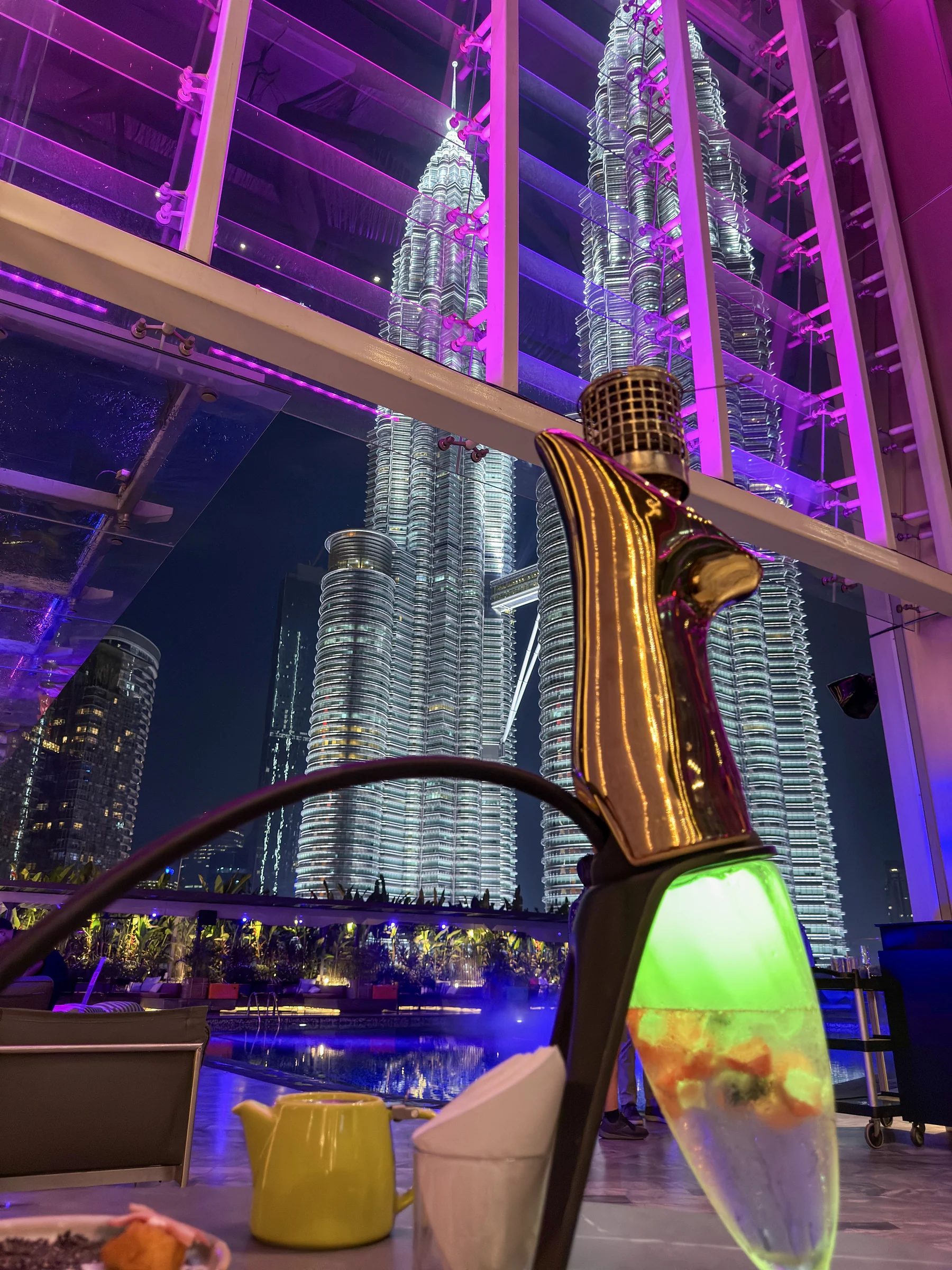 Shisha with a night view.
