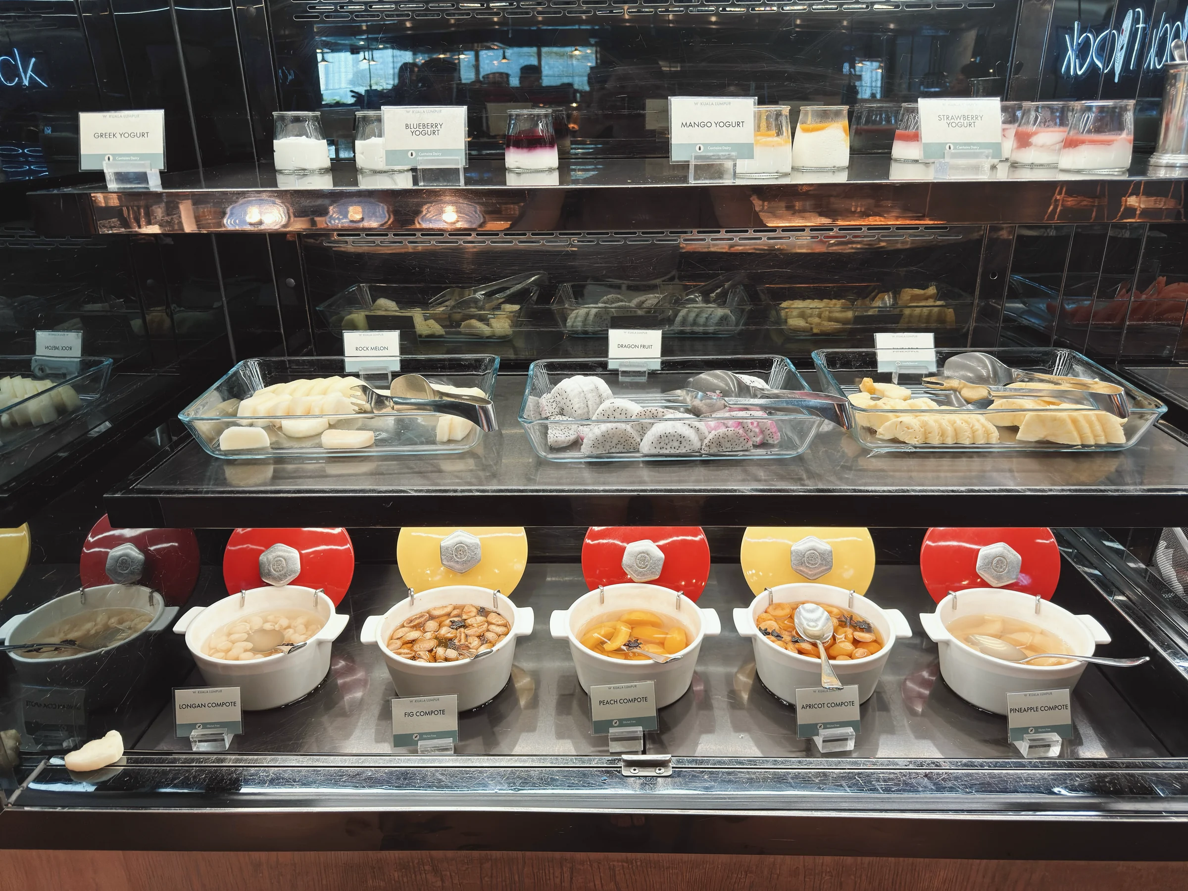 The yogurt and fruit station.