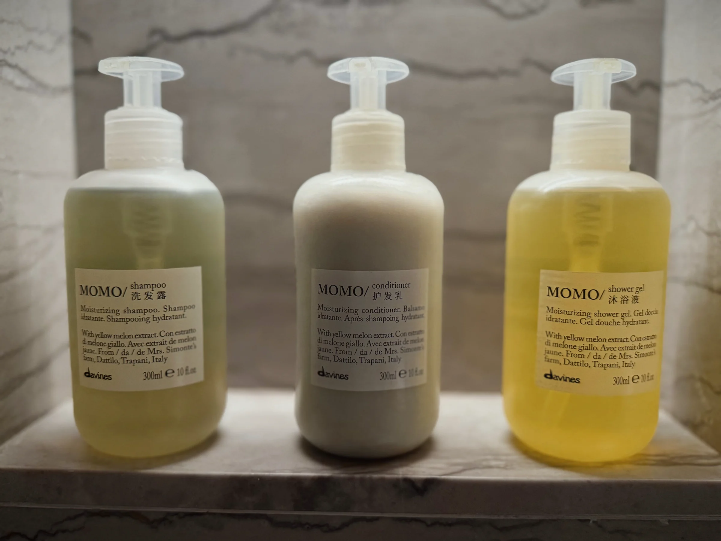 Davines MOMO bath amenities