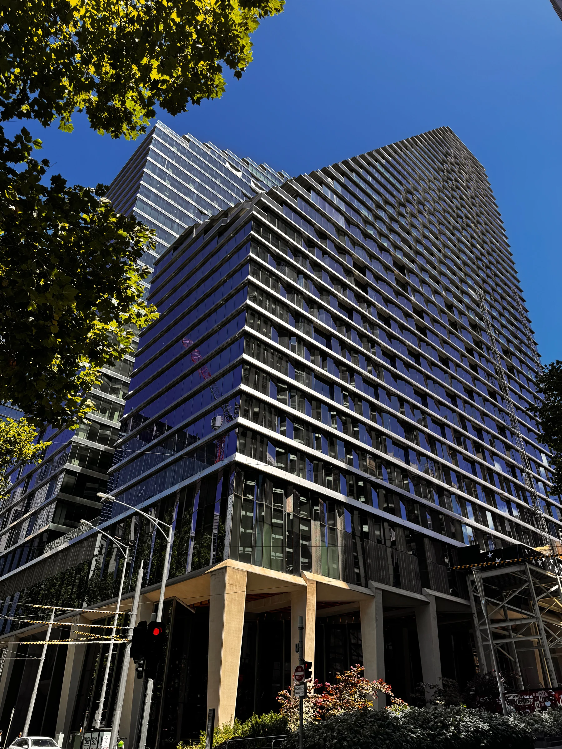 Looking up at W Melbourne.