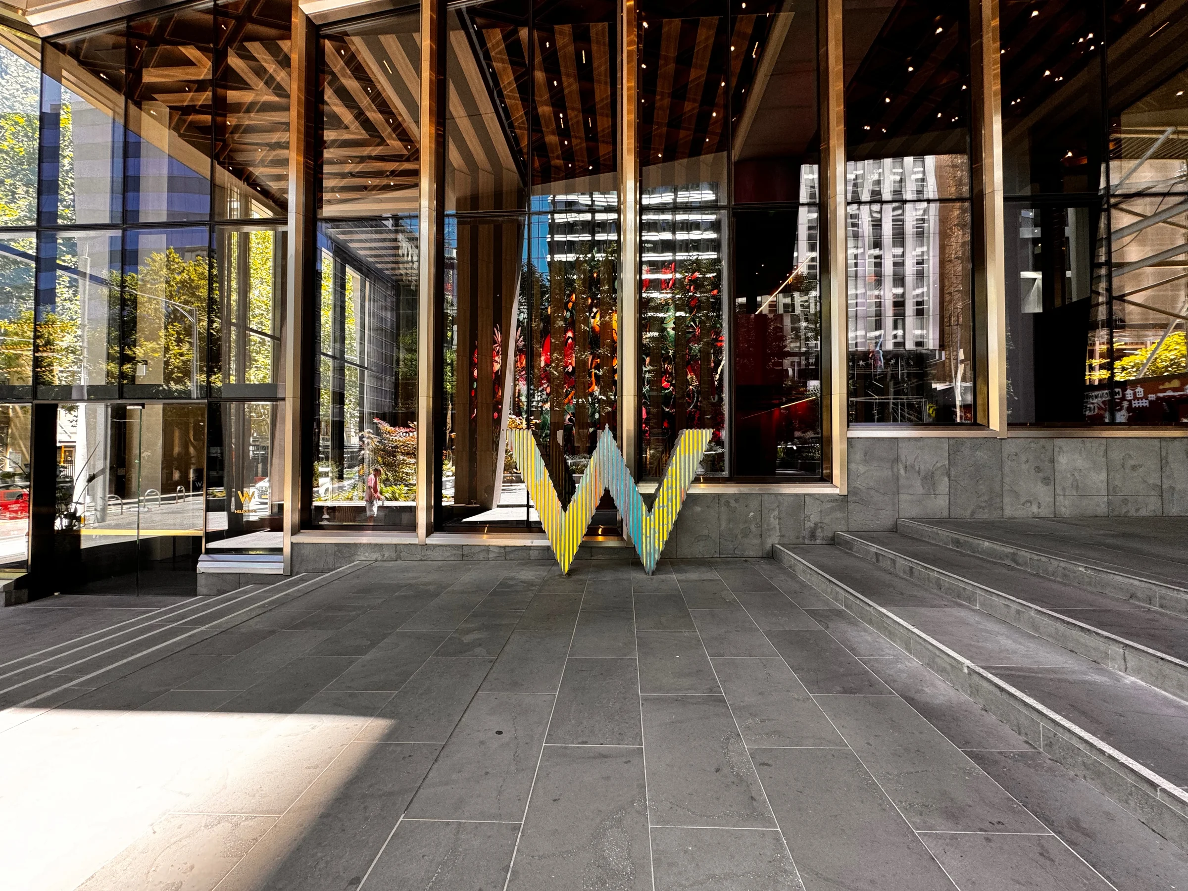 The W sign at the entrance.