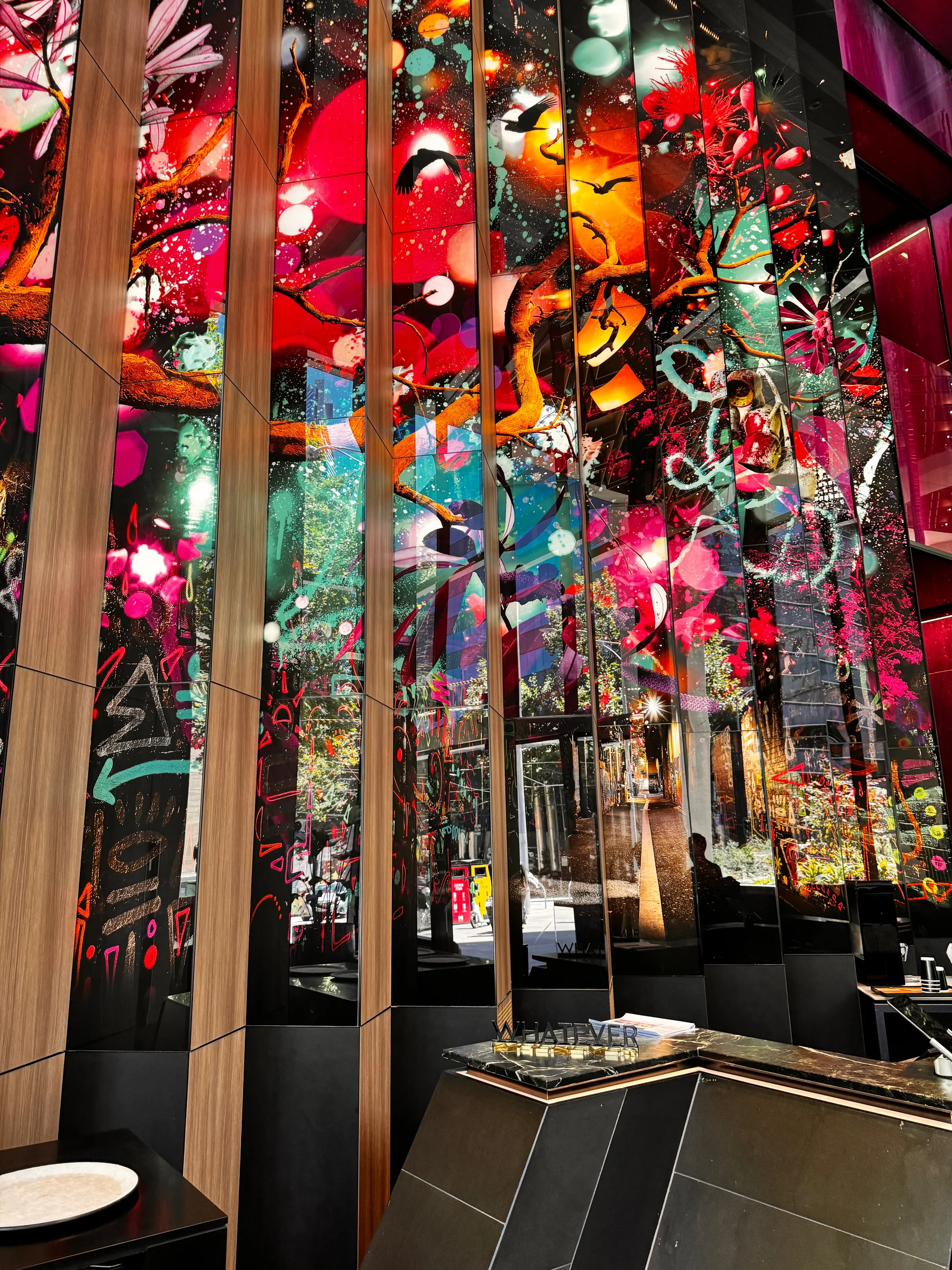 Colorful decorations in the lobby.