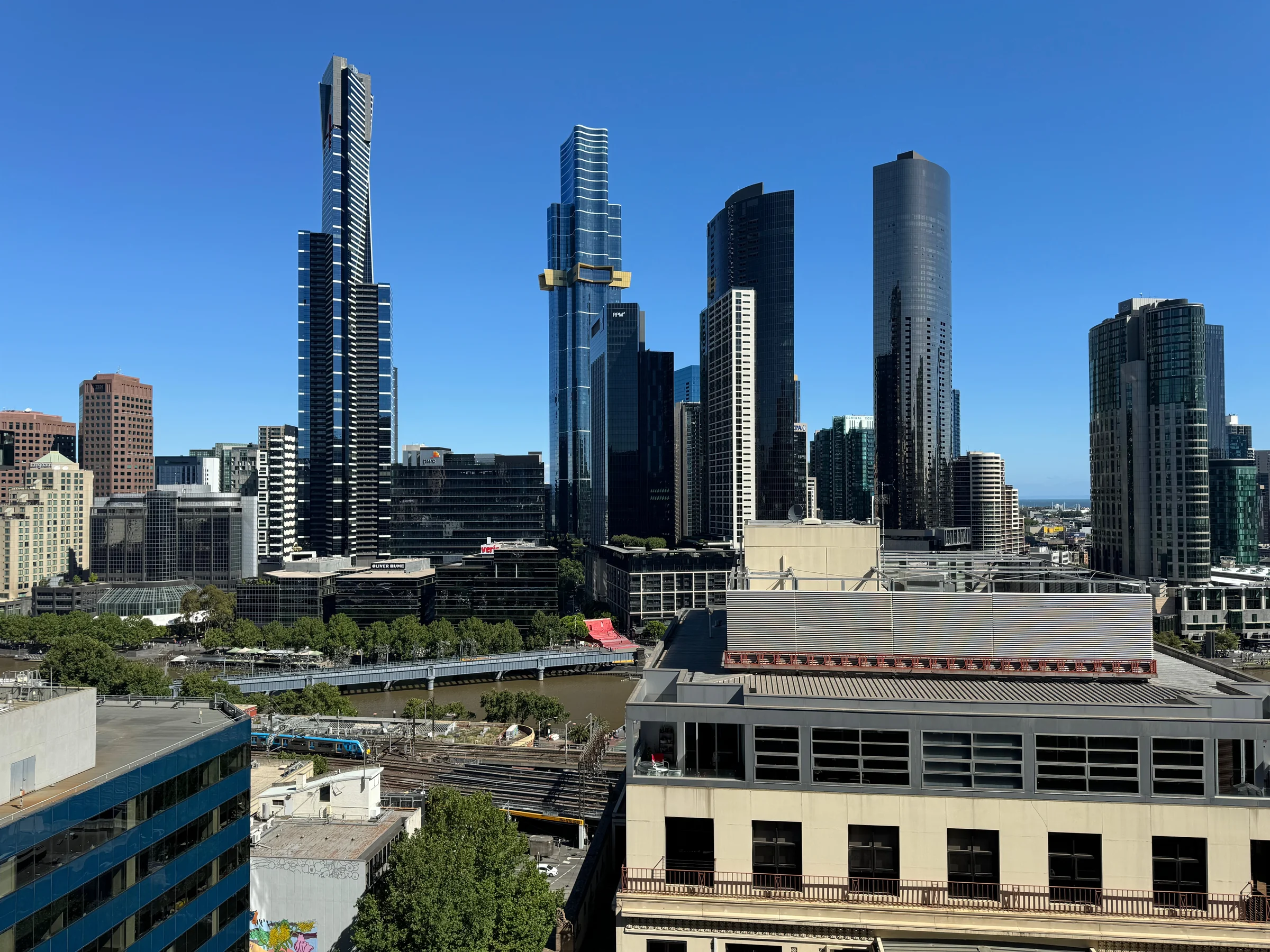 Melbourne buildings from the hotel.