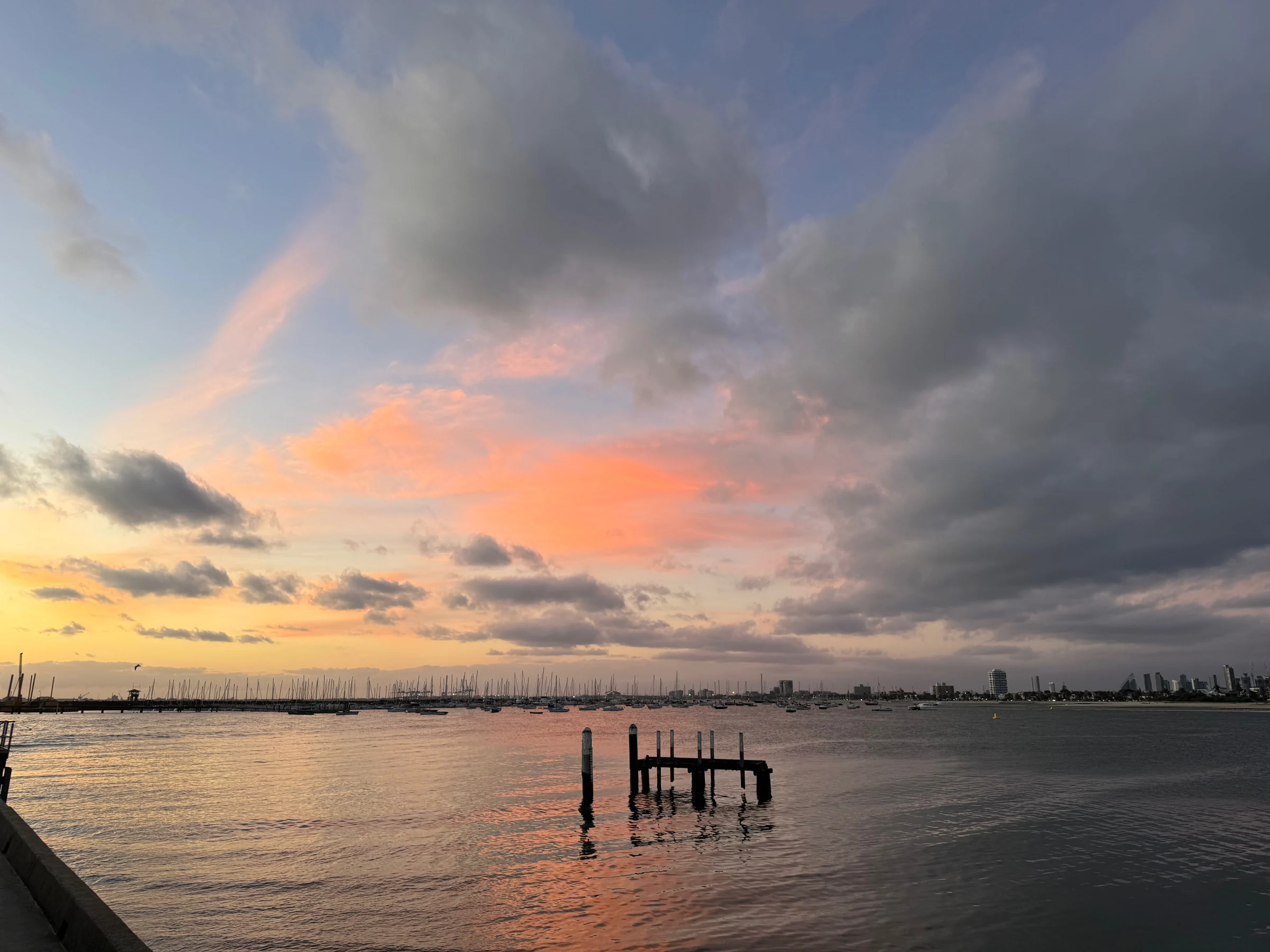 The sky and sea after sunset.