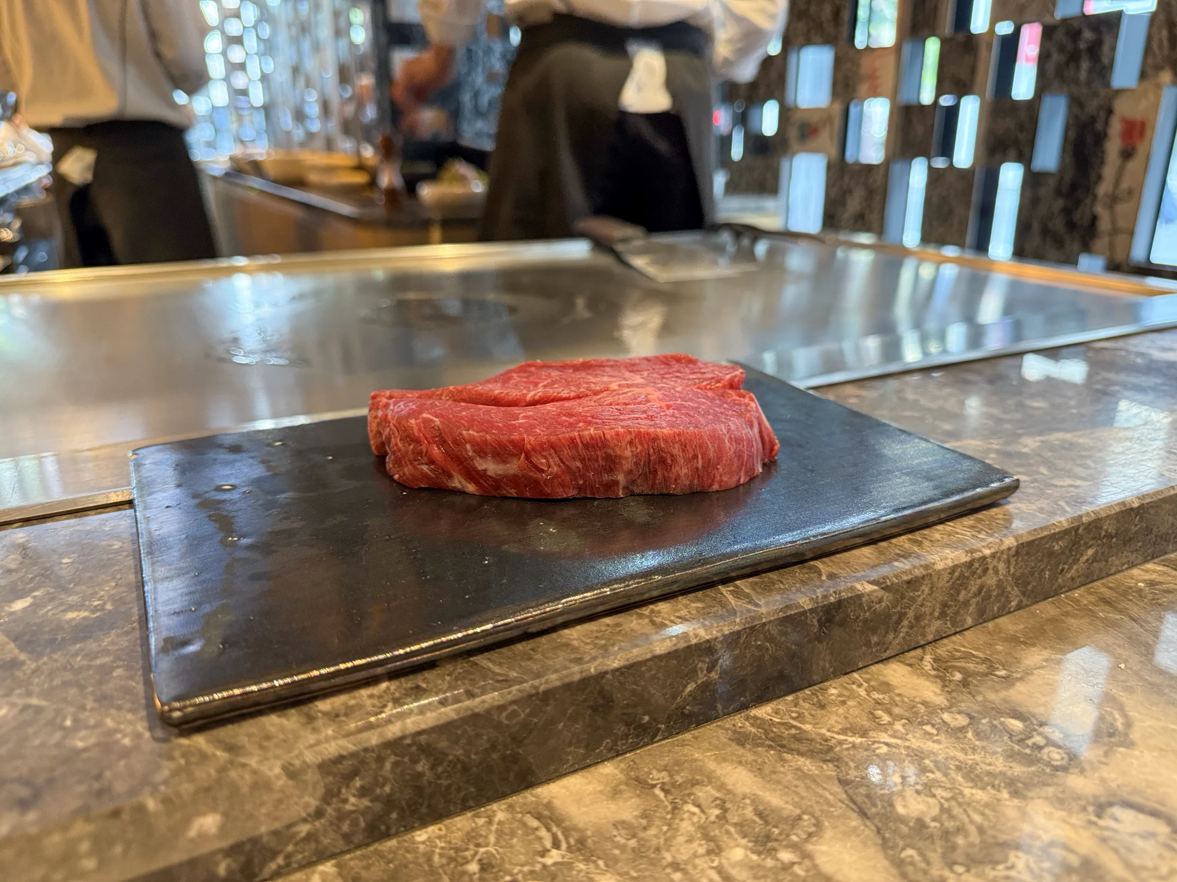 Lean beef on the teppan grill