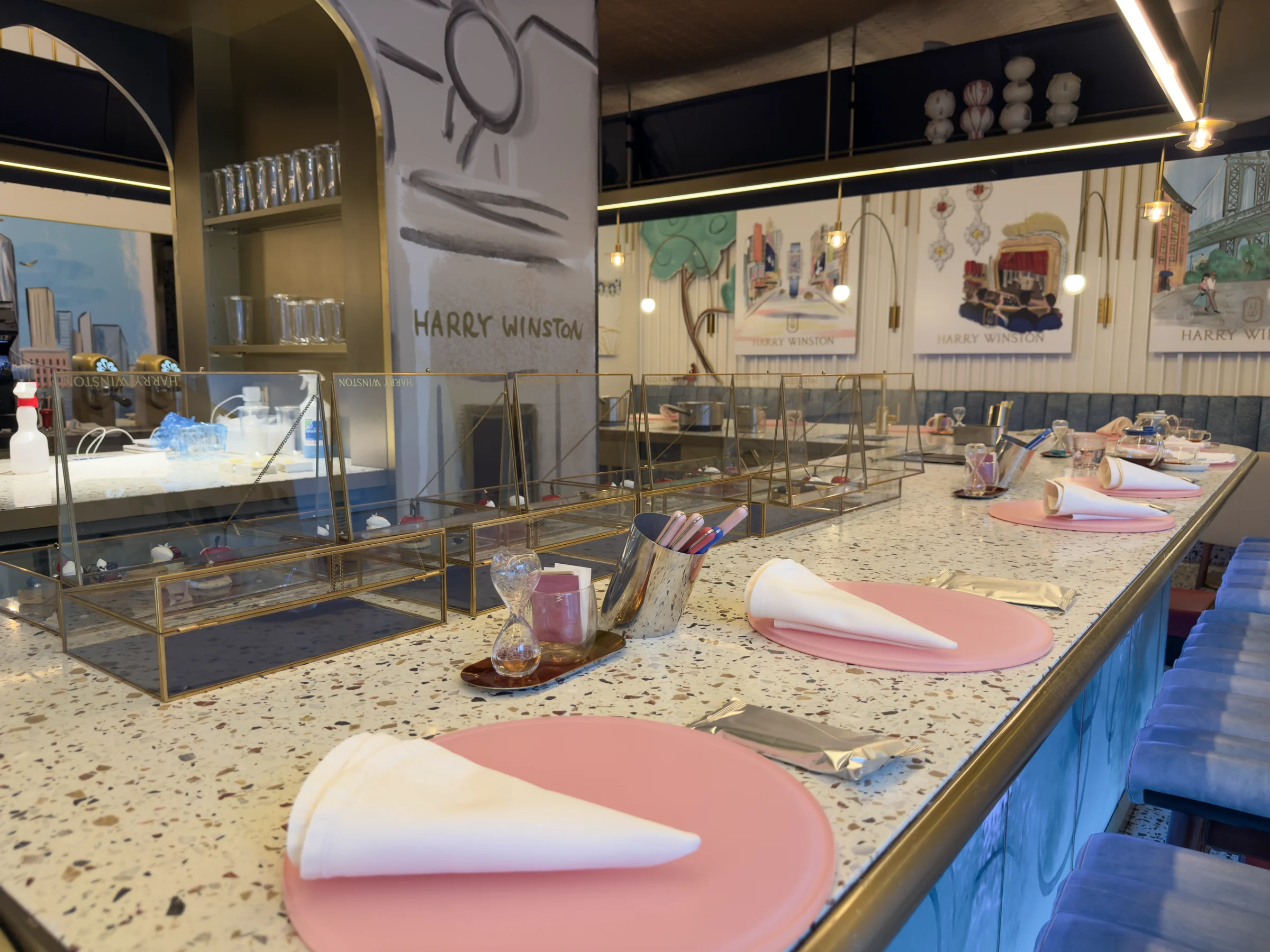 The MIXup counter with Harry Winston collaboration decorations