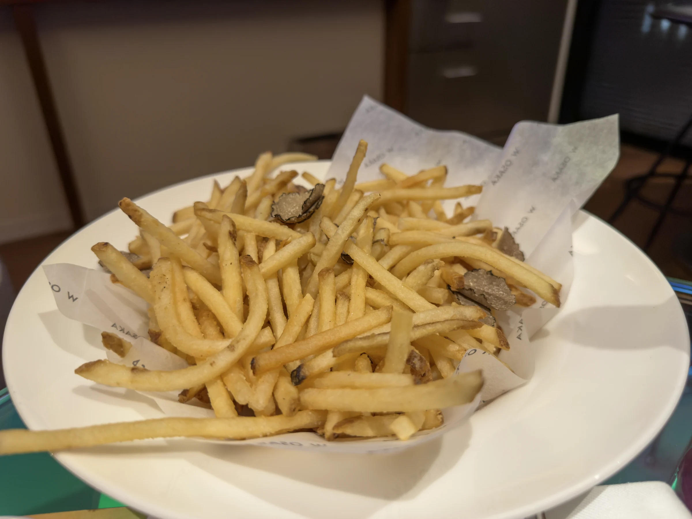 Truffle fries from in-room dining