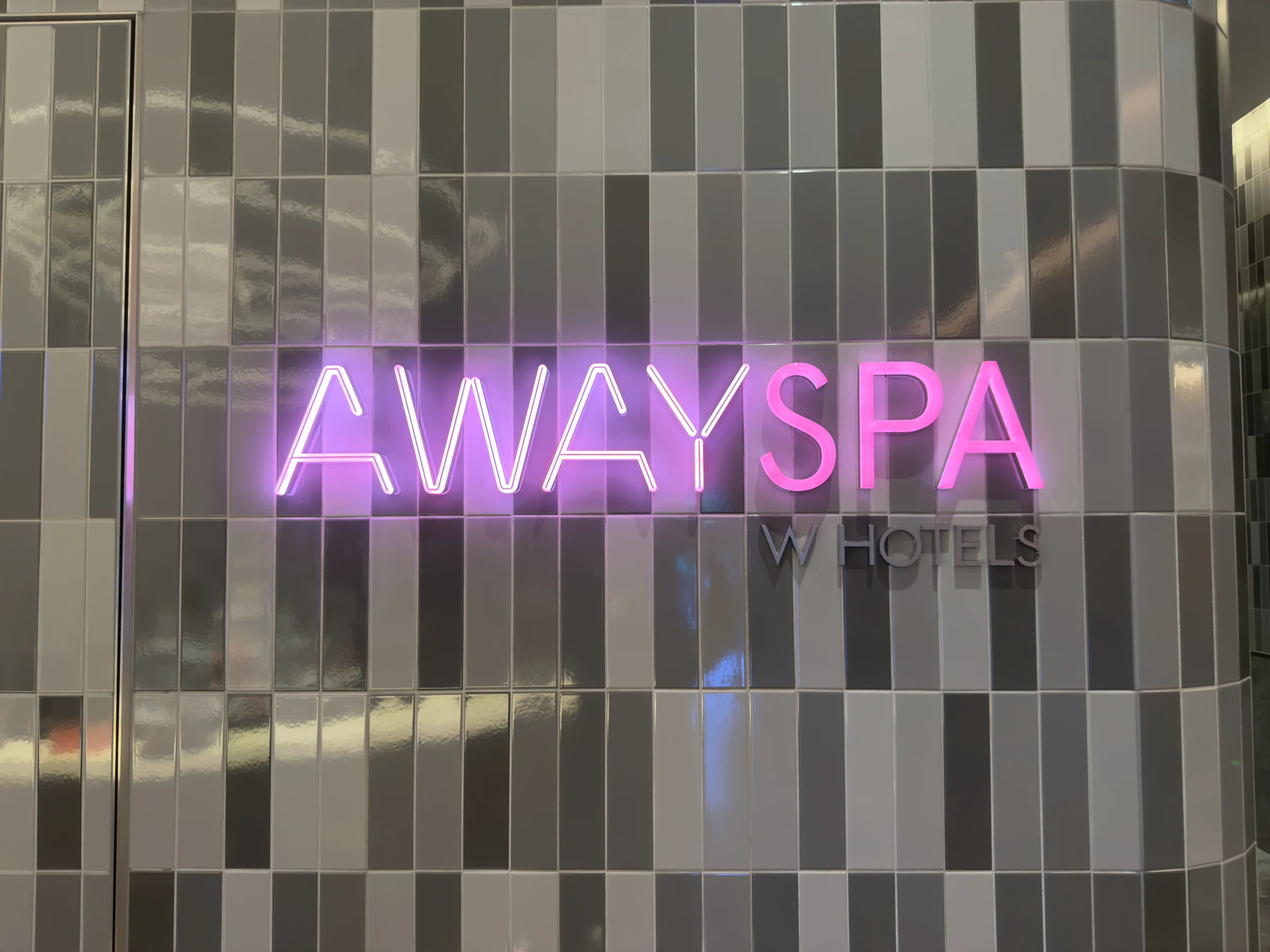 The AWAY SPA neon sign