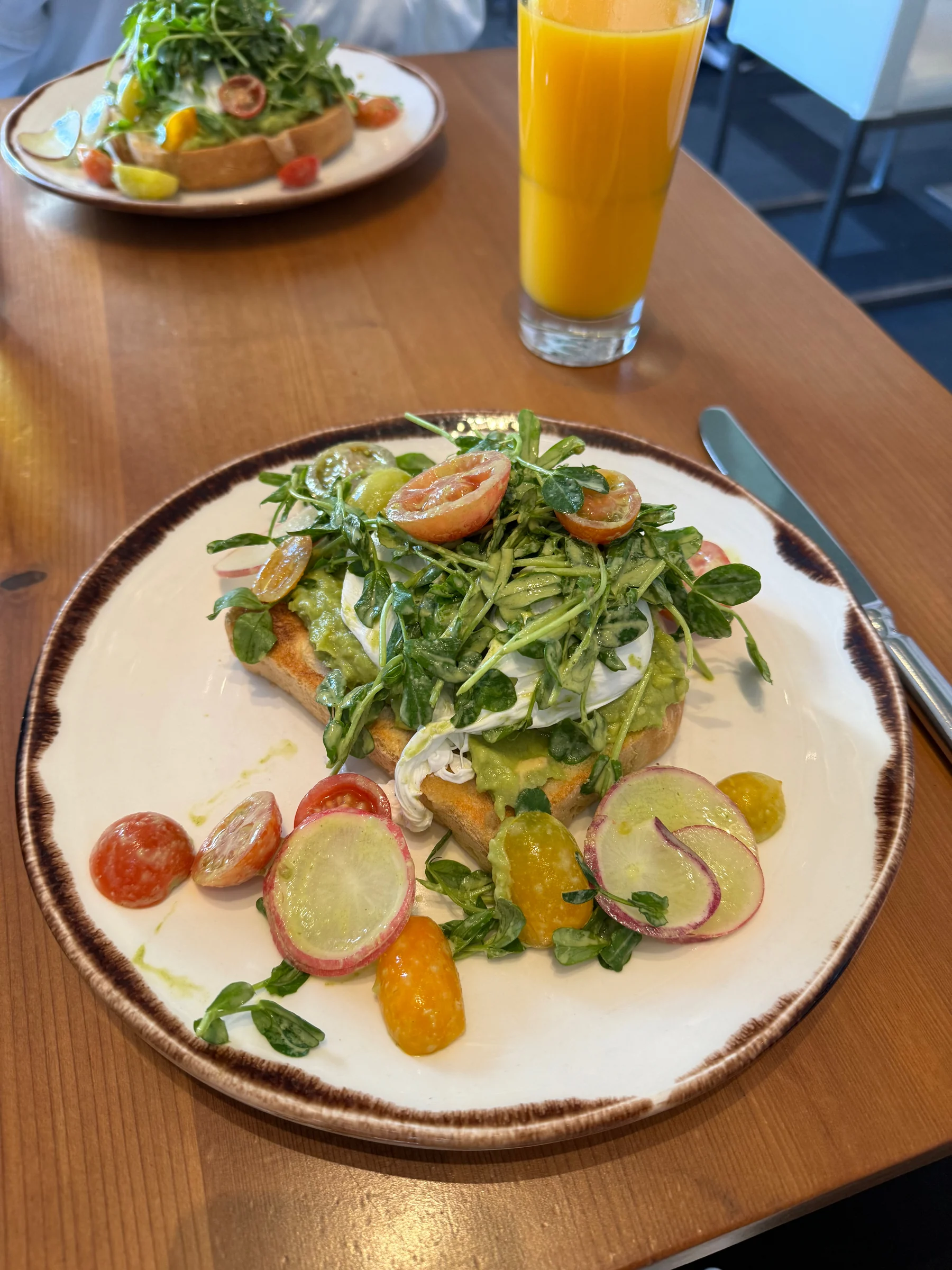 My breakfast choice: avocado toast.