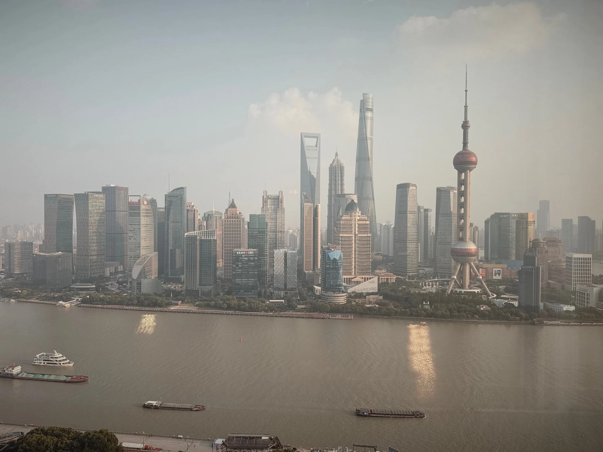 The Oriental Pearl Tower across the Huangpu River.
