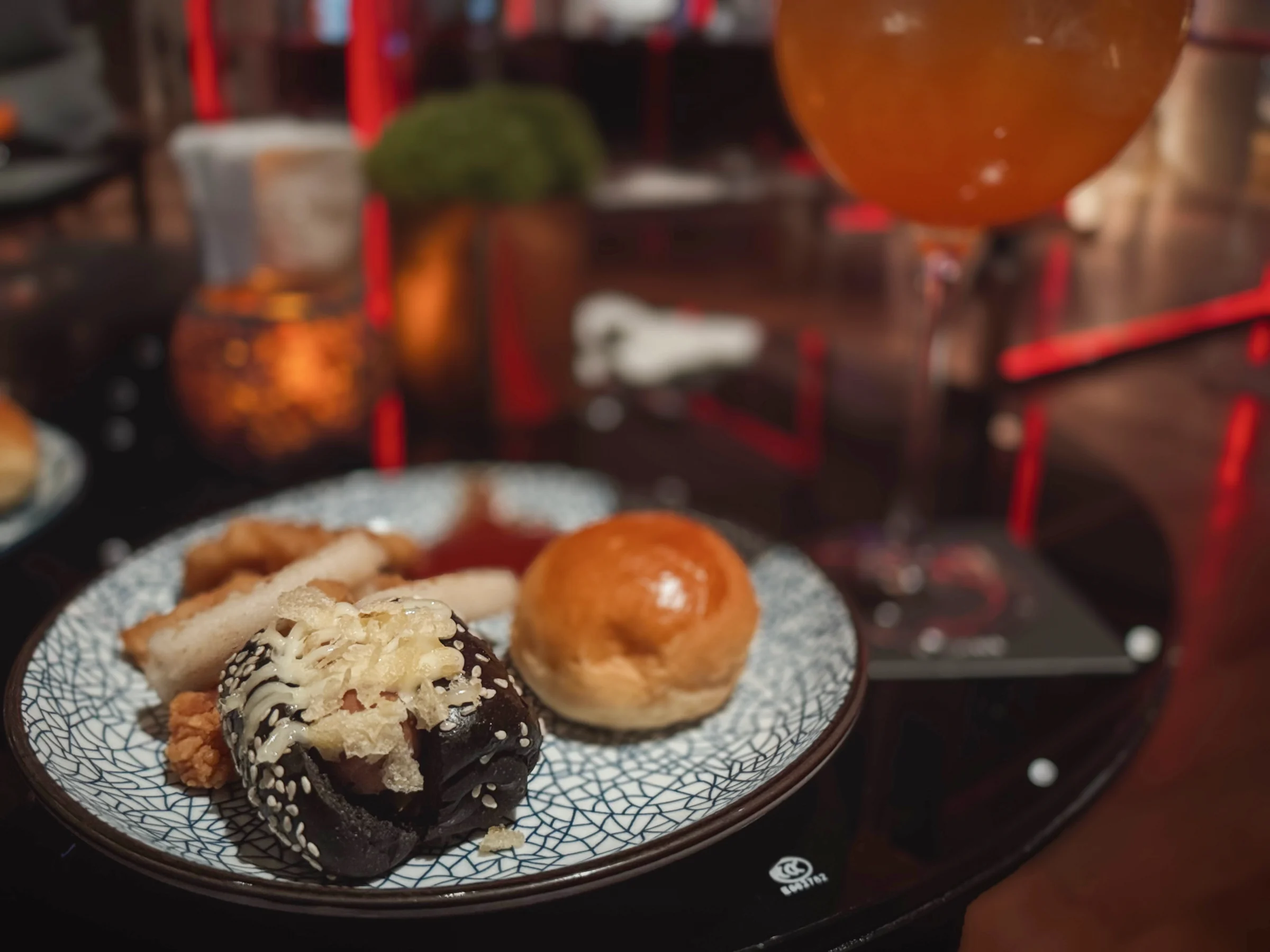Mini burgers and snacks at cocktail time.