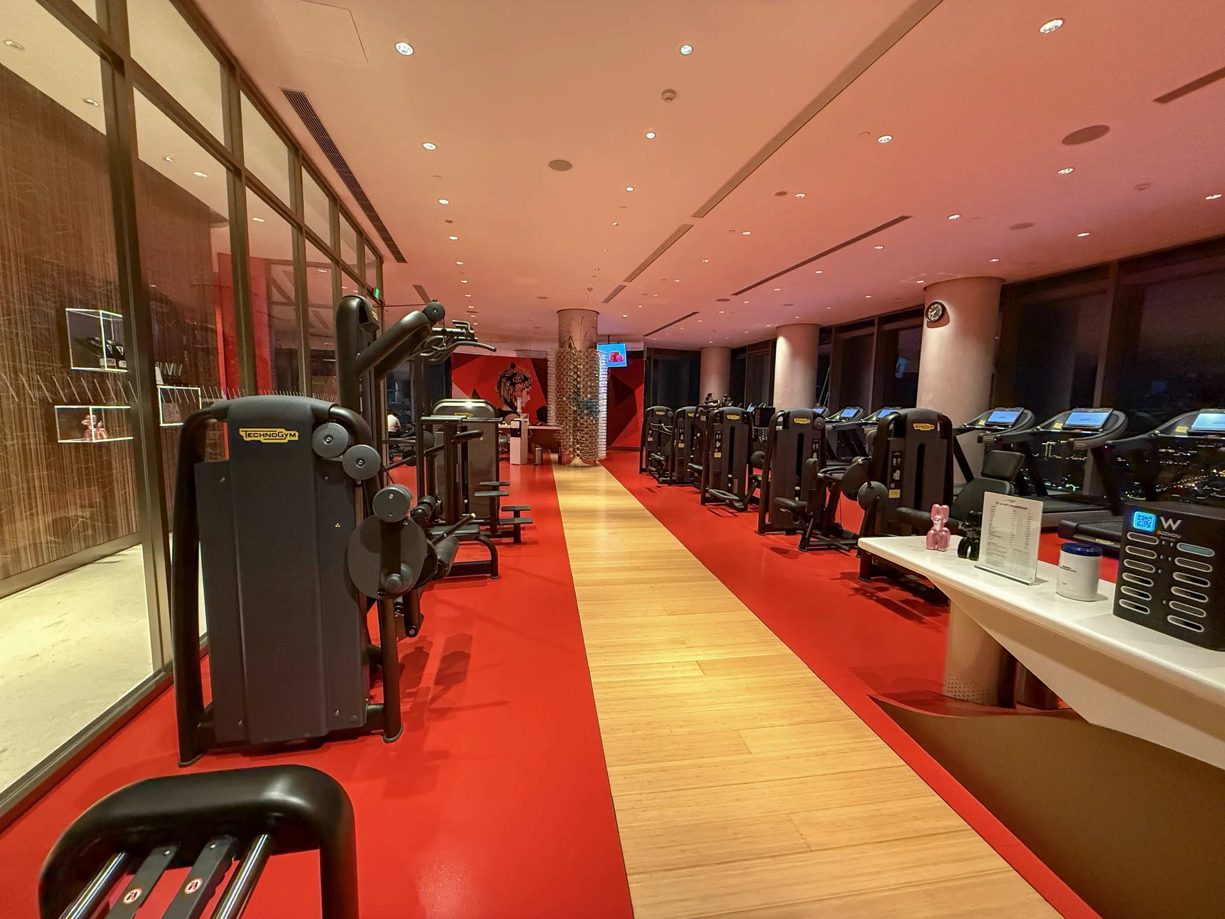 The fitness centre on the 36th floor.