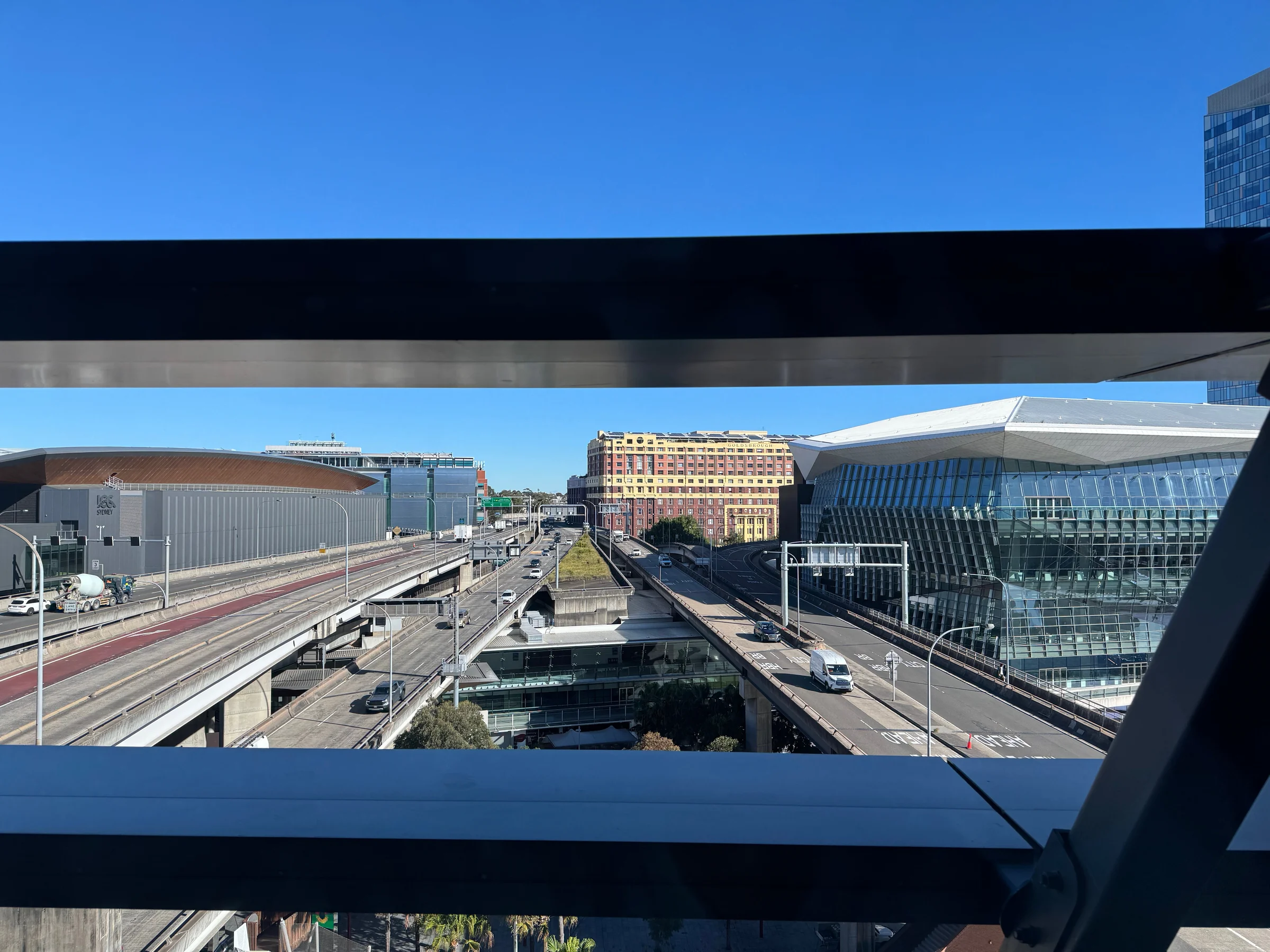 Roads and city views from the room.