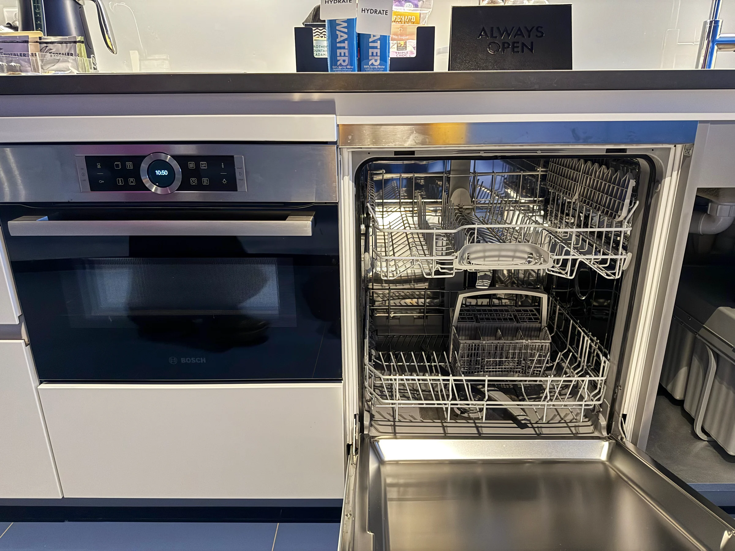 The oven and dishwasher.