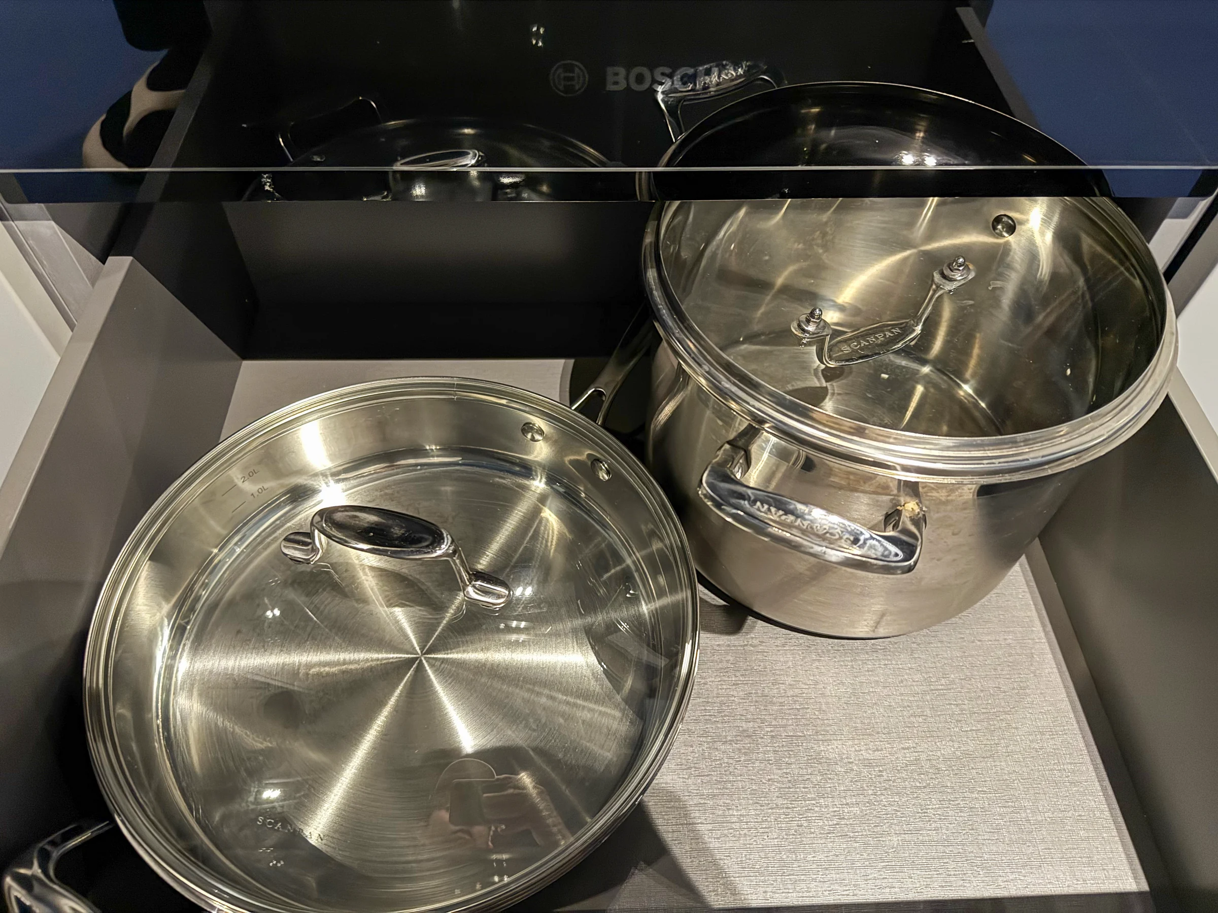 Pots and frying pans were provided too.