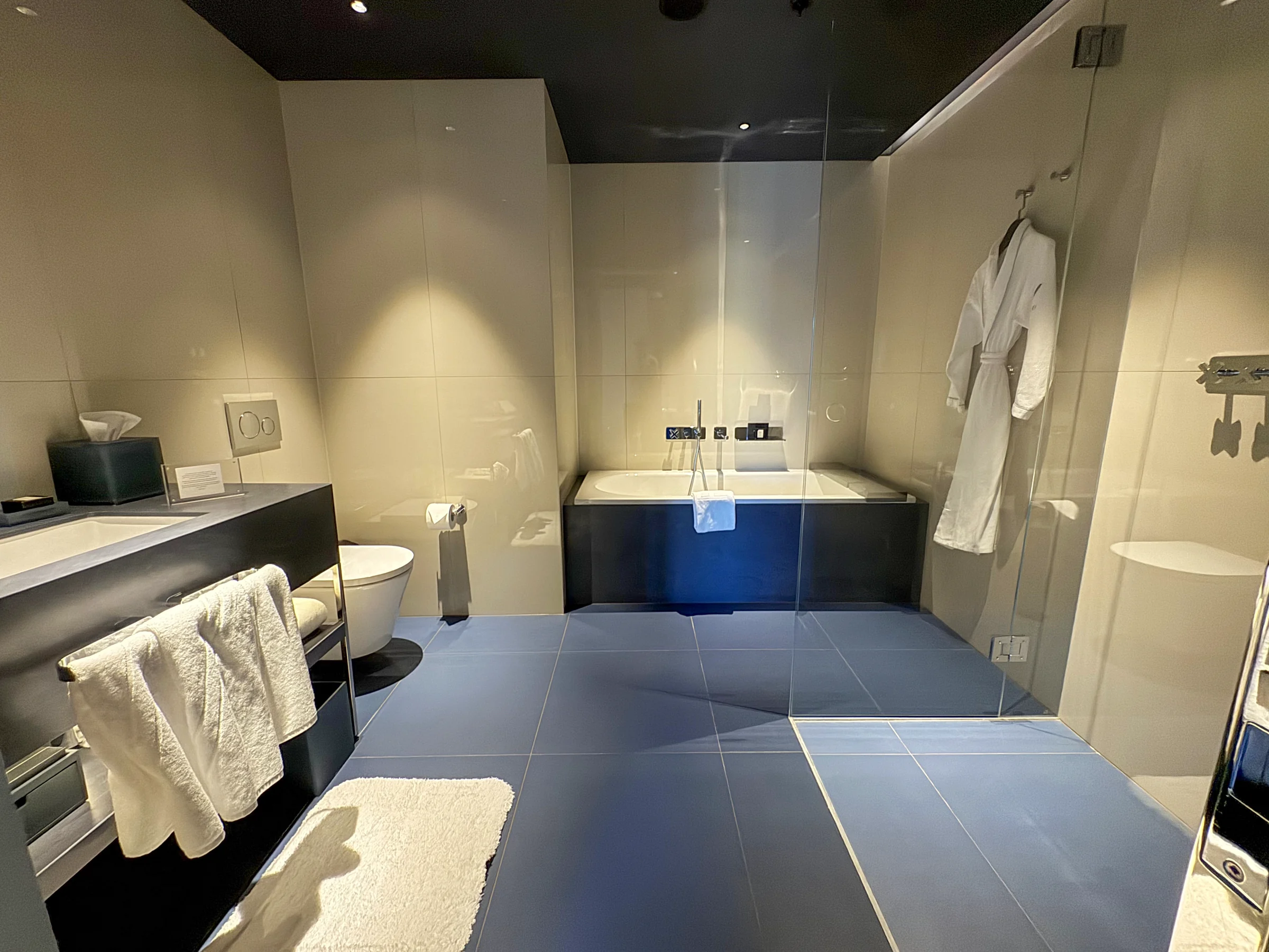 The spacious bathroom.