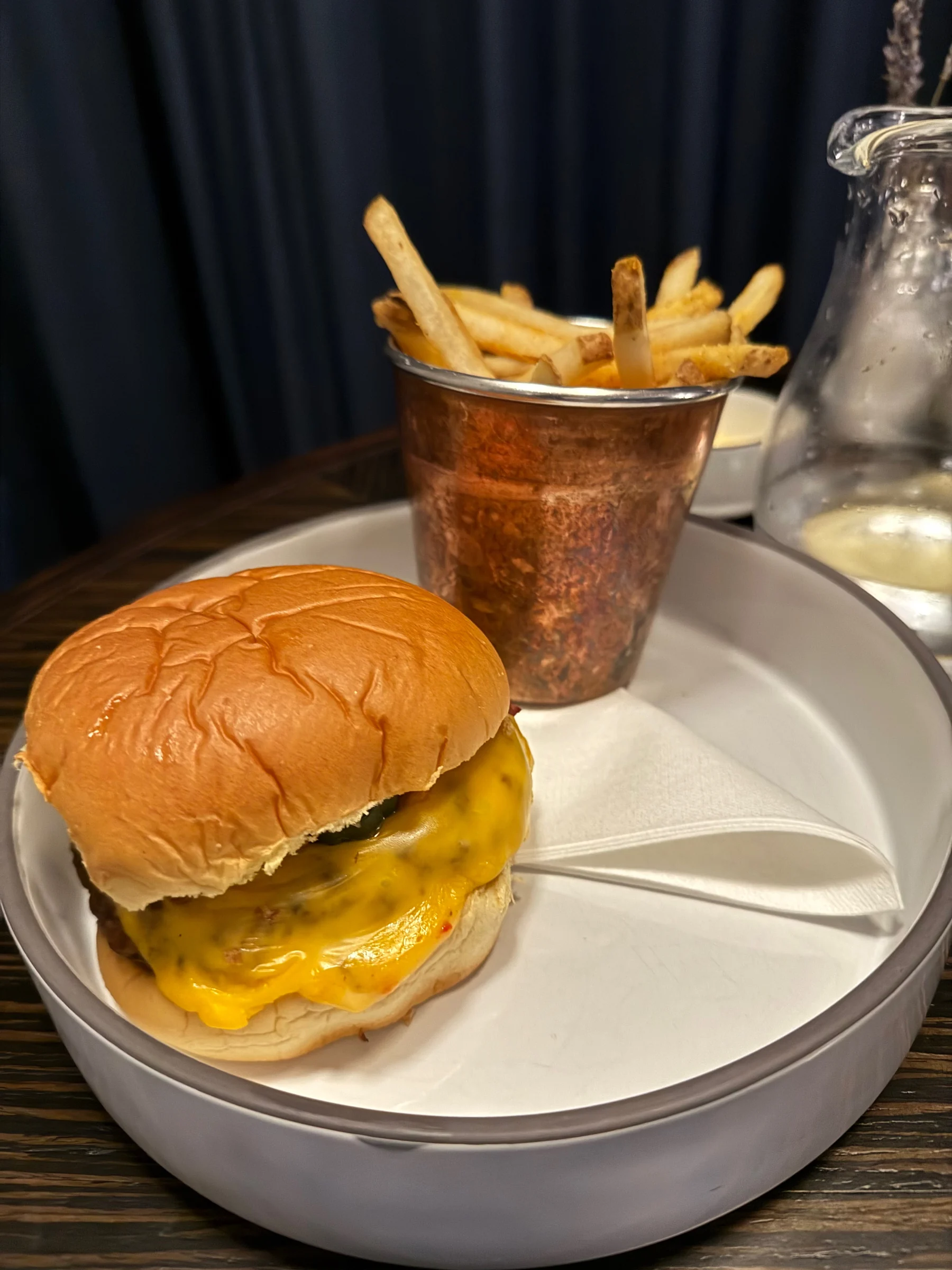 The wagyu burger and fries.