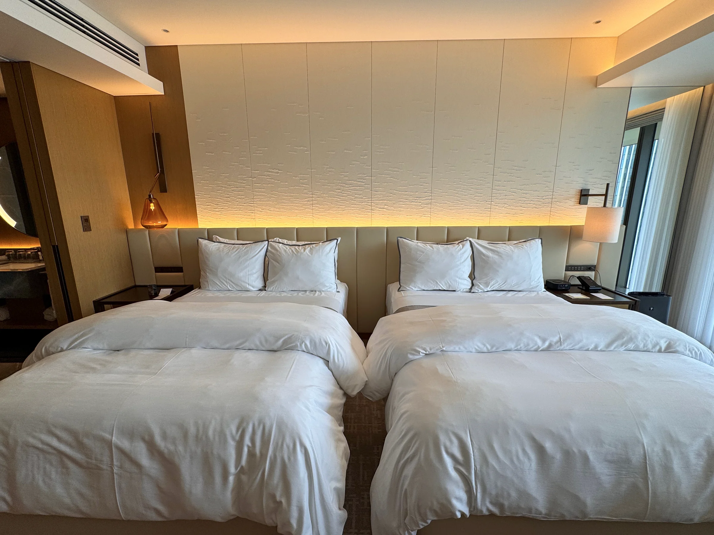 The Deluxe Double viewed from the beds