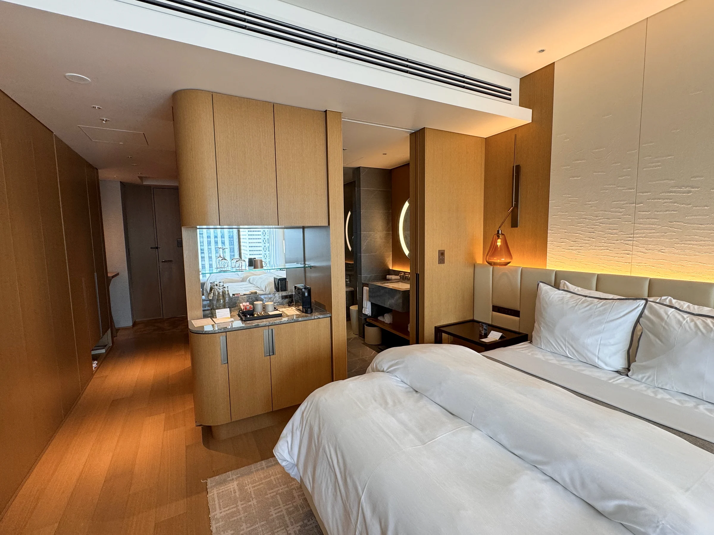 The washbasin area beyond the beds