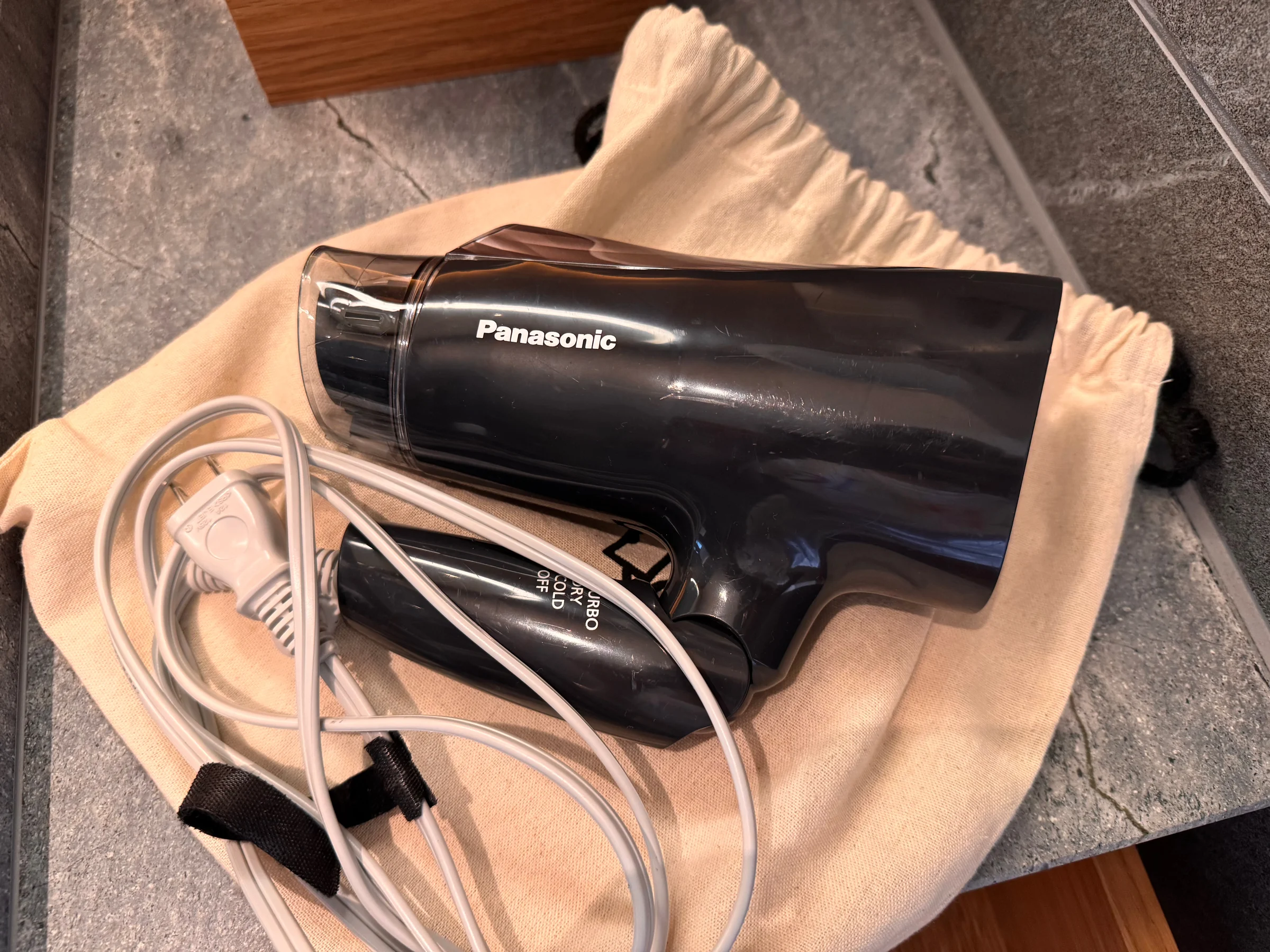 The Panasonic hair dryer