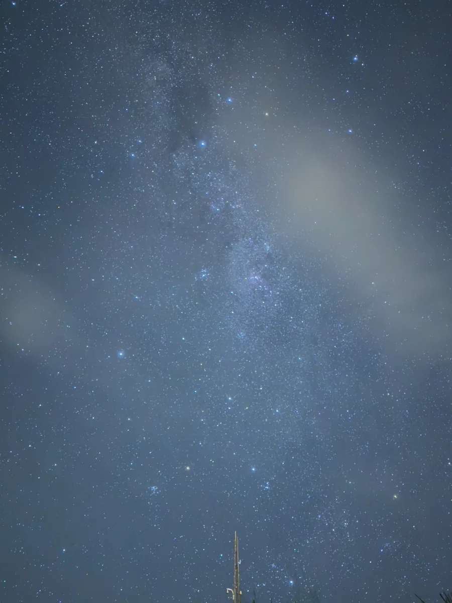 深い夜空に星々が浮かぶタスマニアの風景